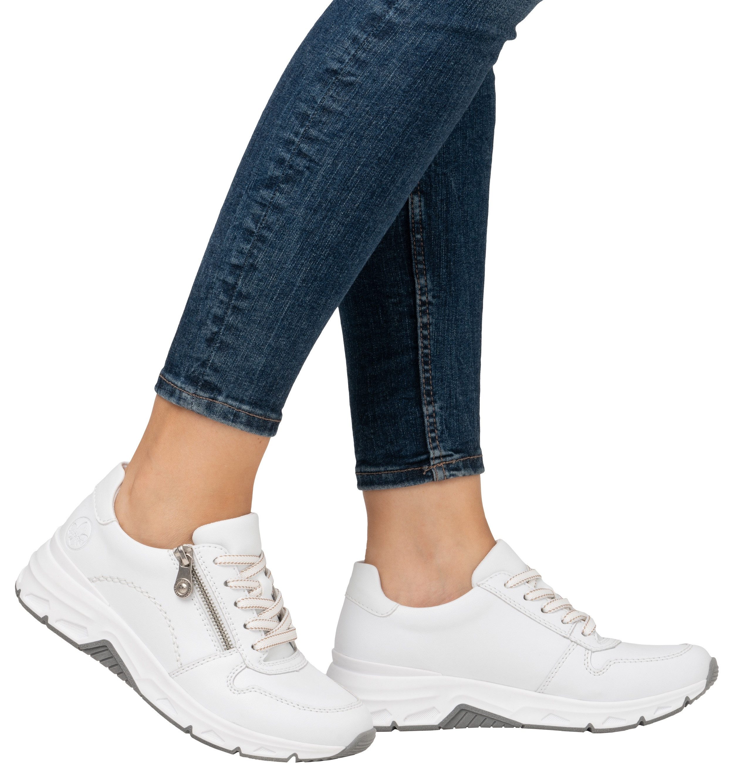 Rieker Sneakers met zijrits, vrijetijdsschoen, lage schoen, veterschoen
