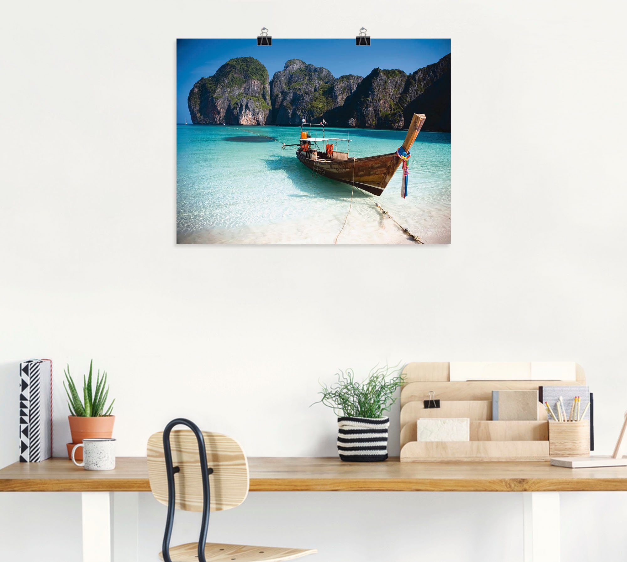 Artland Artprint Maya Bay, Koh Phi Phi Leh, Thailand als artprint op linnen, poster, muursticker in verschillende maten