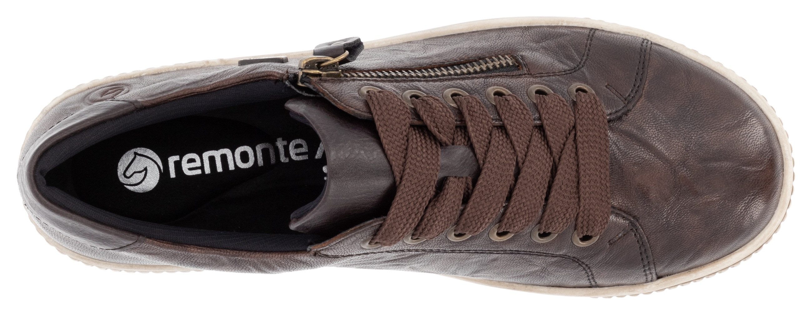 Remonte Plateausneakers vrijetijdsschoen, lage schoen, veterschoen met buitenrits