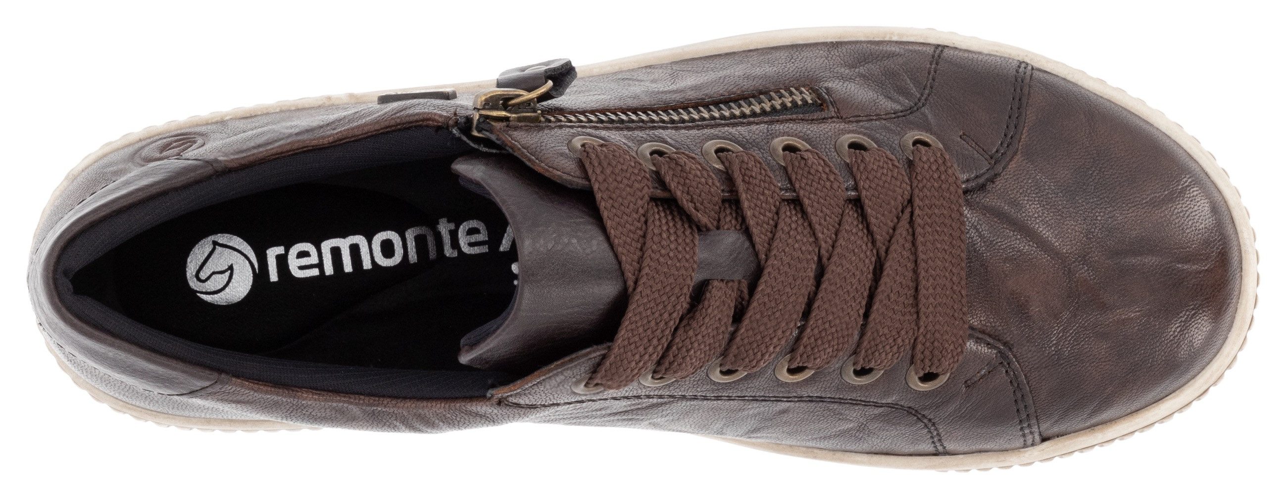 Remonte Plateausneakers vrijetijdsschoen lage schoen veterschoen met buitenrits