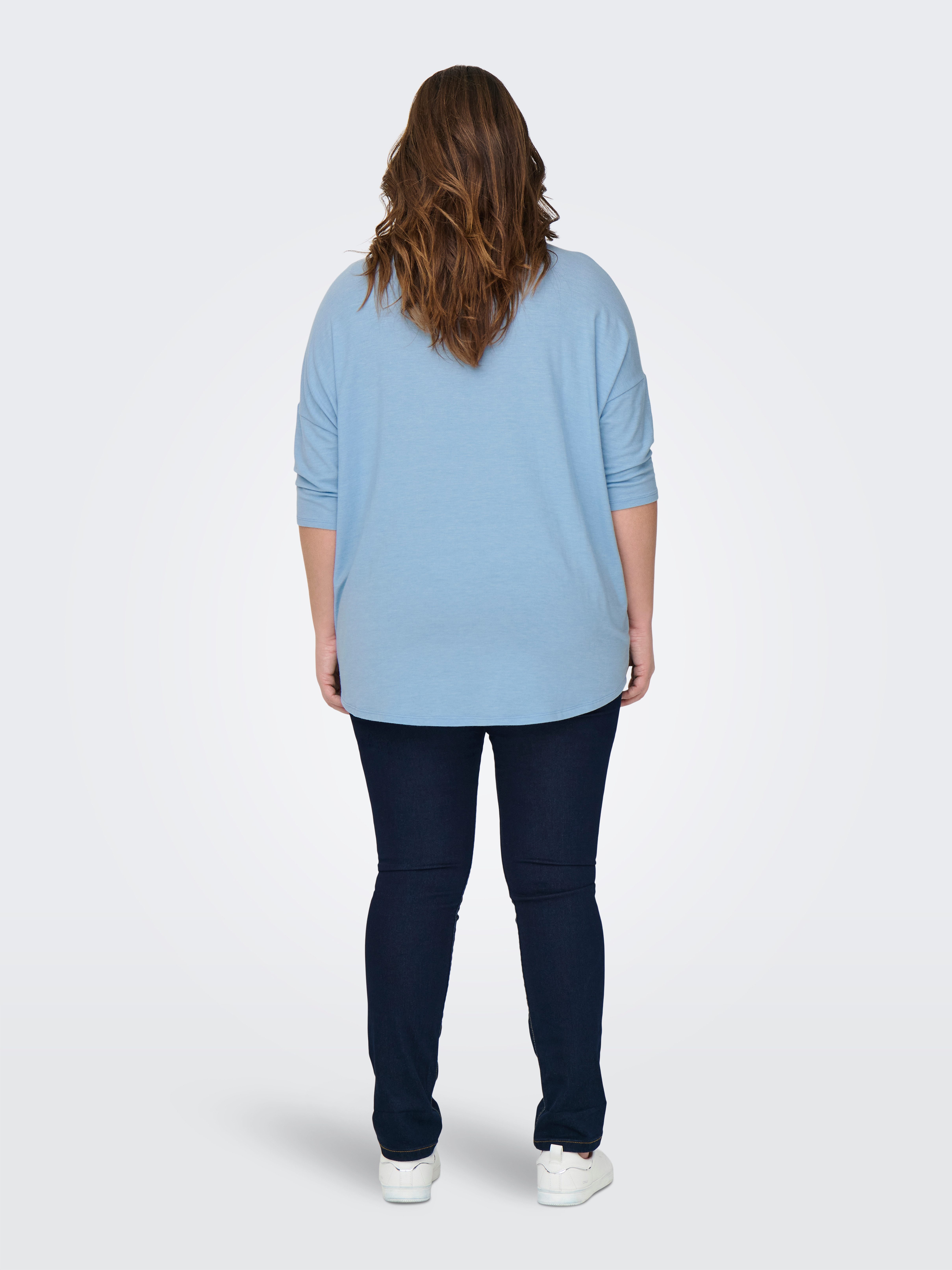 ONLY CARMAKOMA Shirt met 3/4-mouwen CARLAMOUR 3/4 TOP JRS NOOS