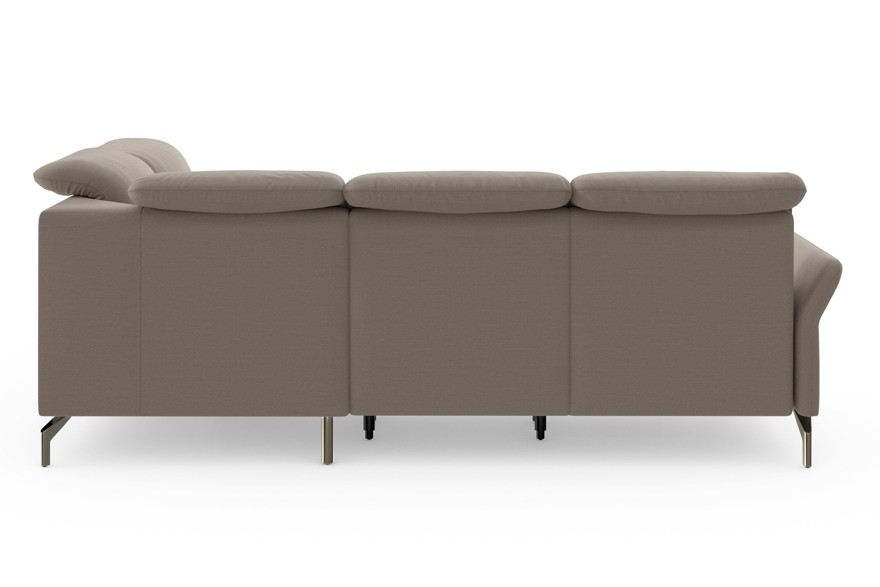 sit&more Hoekbank Fashion L-vorm naar keuze met verstelbare hoofdsteun, uittrekzitting, motorisch, nikkel poten