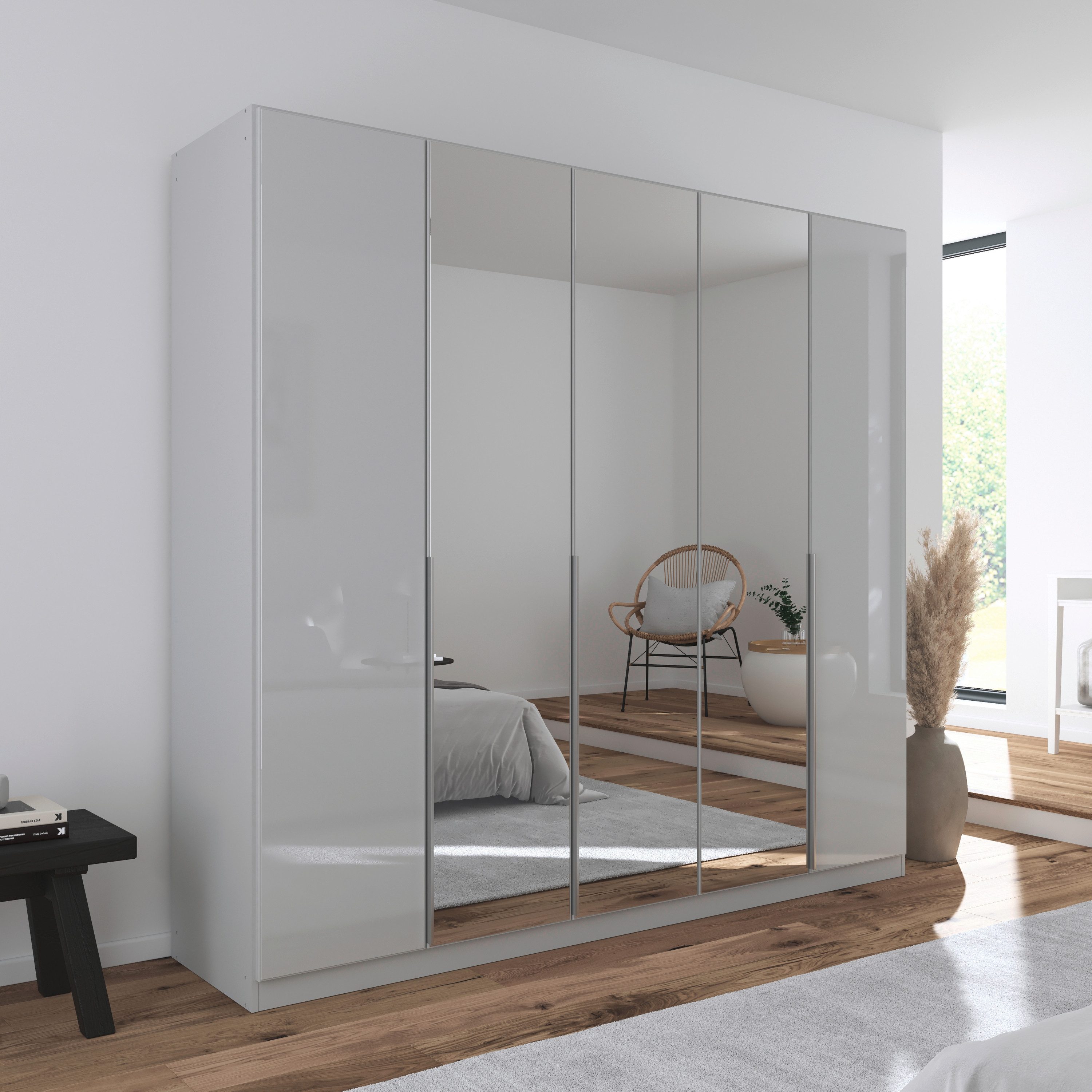 rauch Draaideurkast Kledingkasten kast garderobe AGORDO met glazen front doordachte binnenuitrusting, in 6 breedtes en 2 hoogtes made in germany