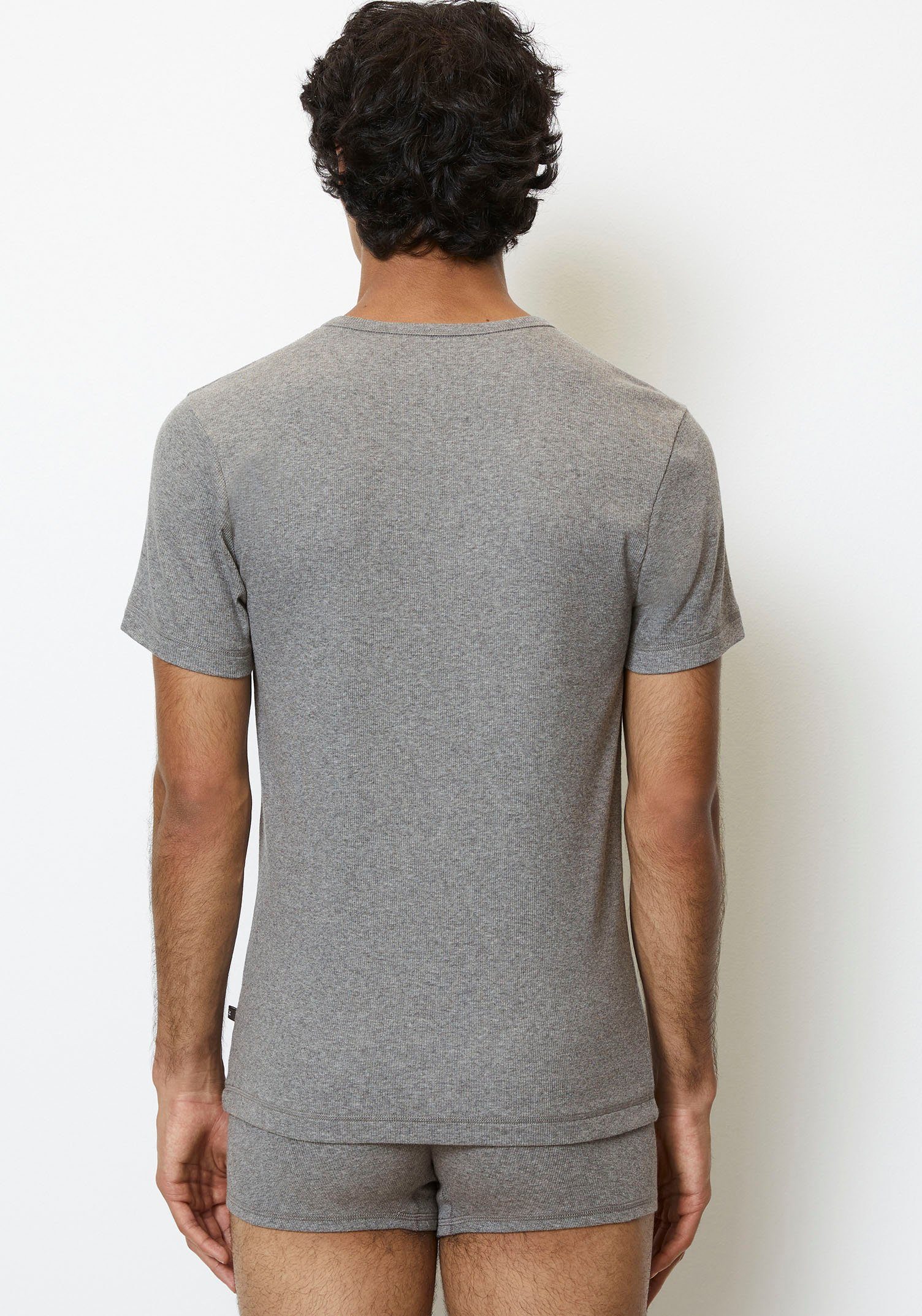 Marc O'Polo T-shirt Iconic rib met figuuraccentuerende pasvorm (Set van 2)