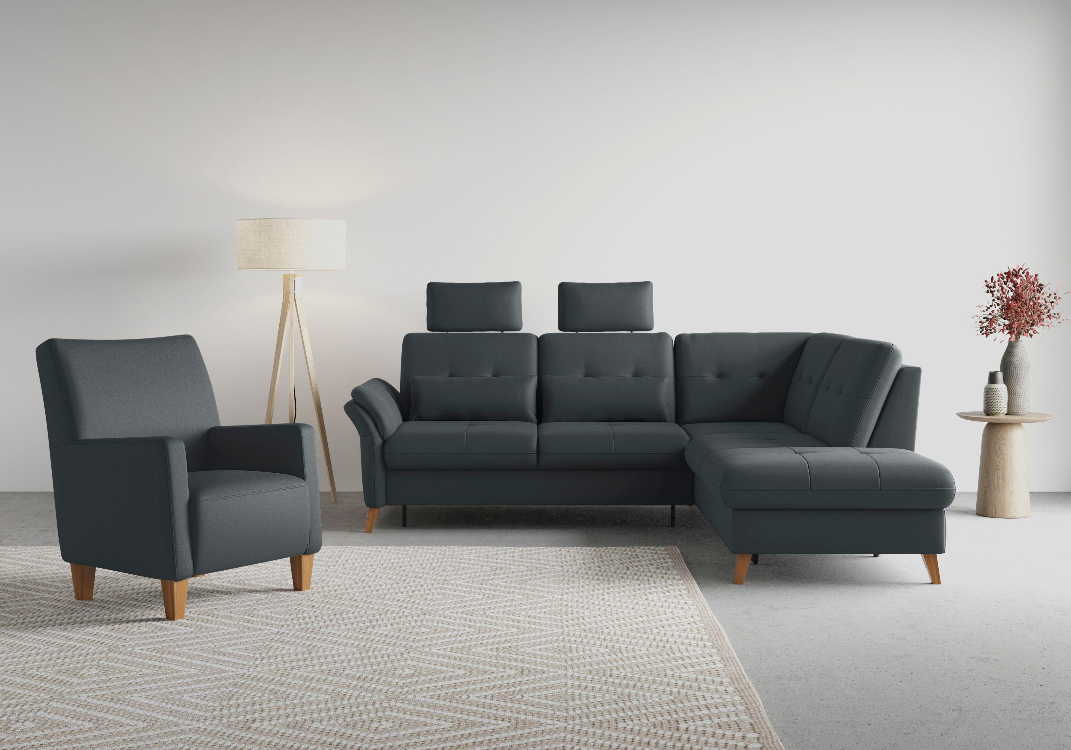sit&more Hoekbank Göteborg inclusief zitdiepteverstelling, optioneel met bedfunctie & bedlade