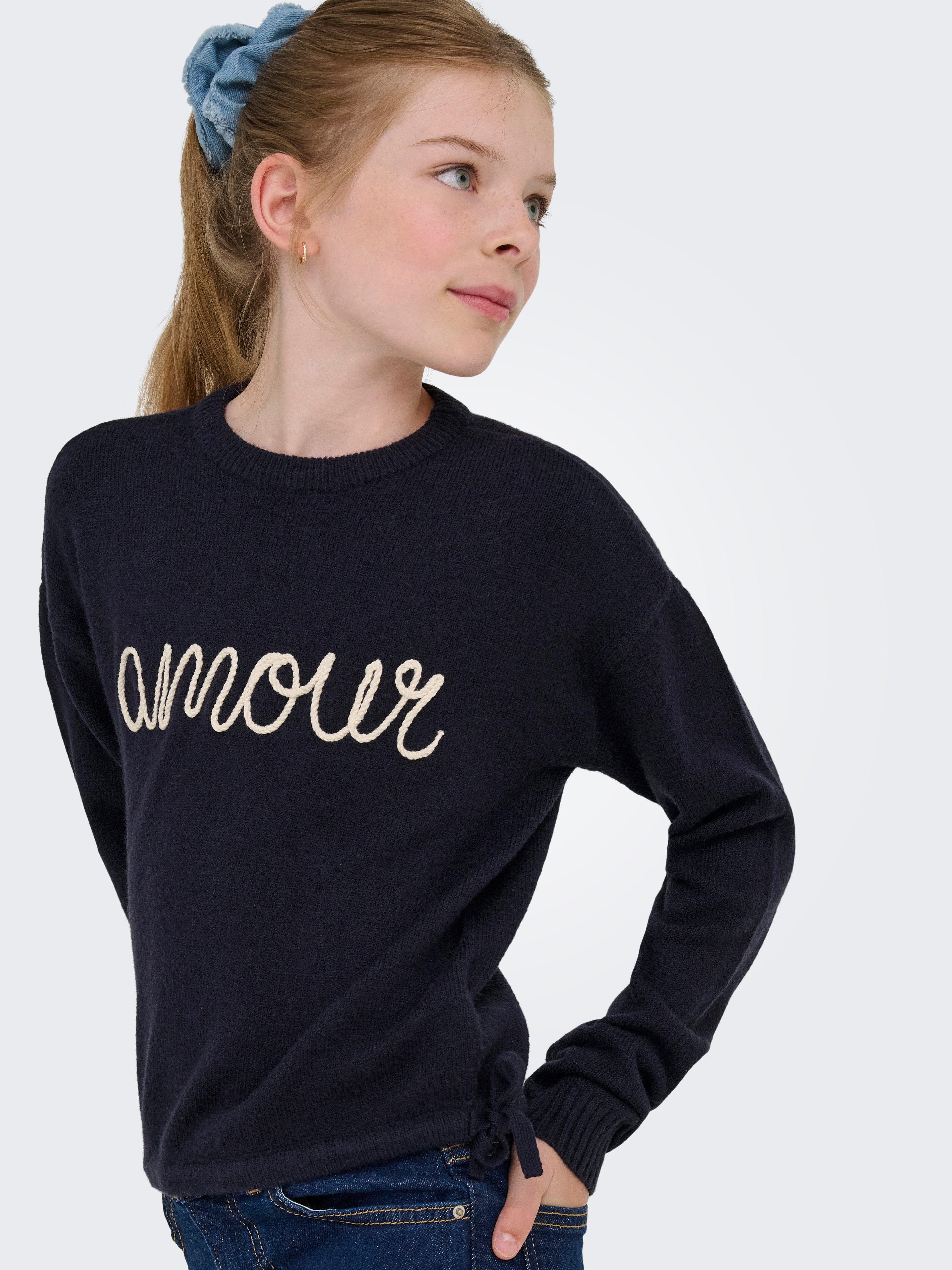 KIDS ONLY Gebreide trui KOGKATIA LS TEXT O-NECK CP KNT