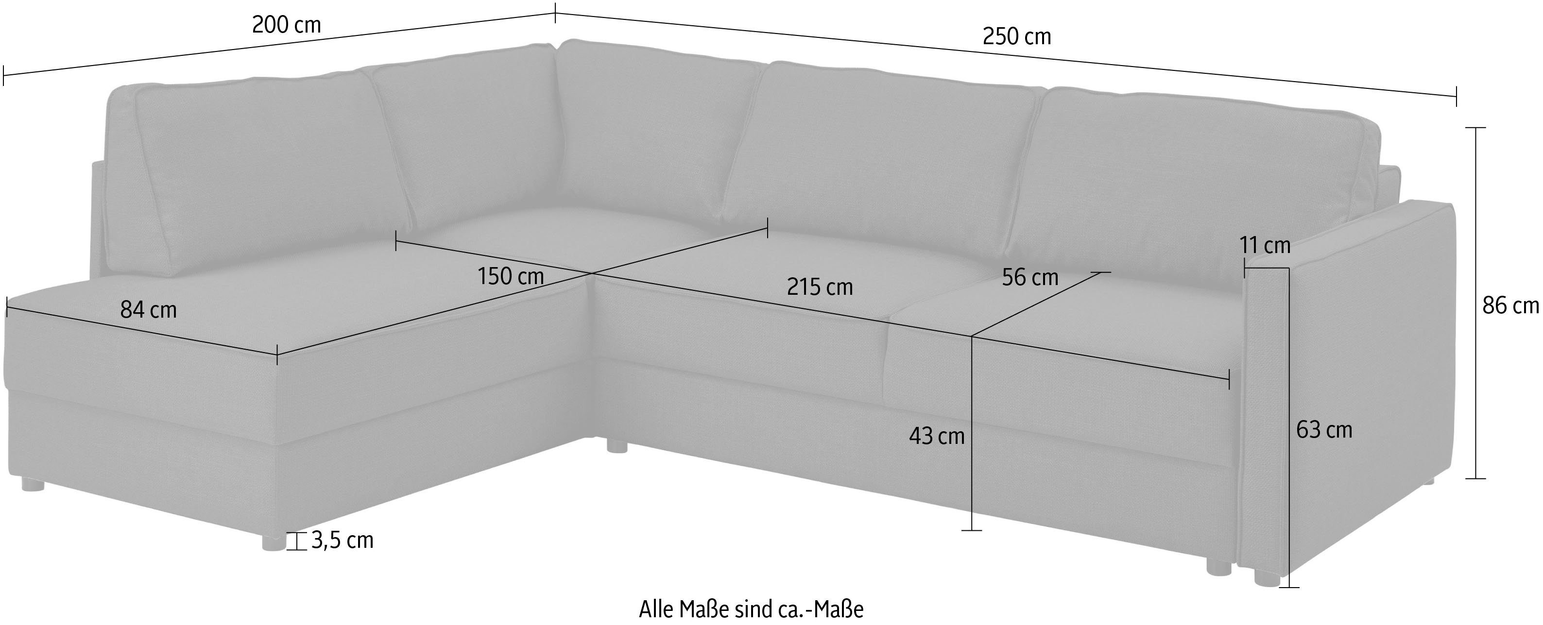 ATLANTIC home collection Slaapbank Chill Hoekbank met slaapfunctie en bedlade