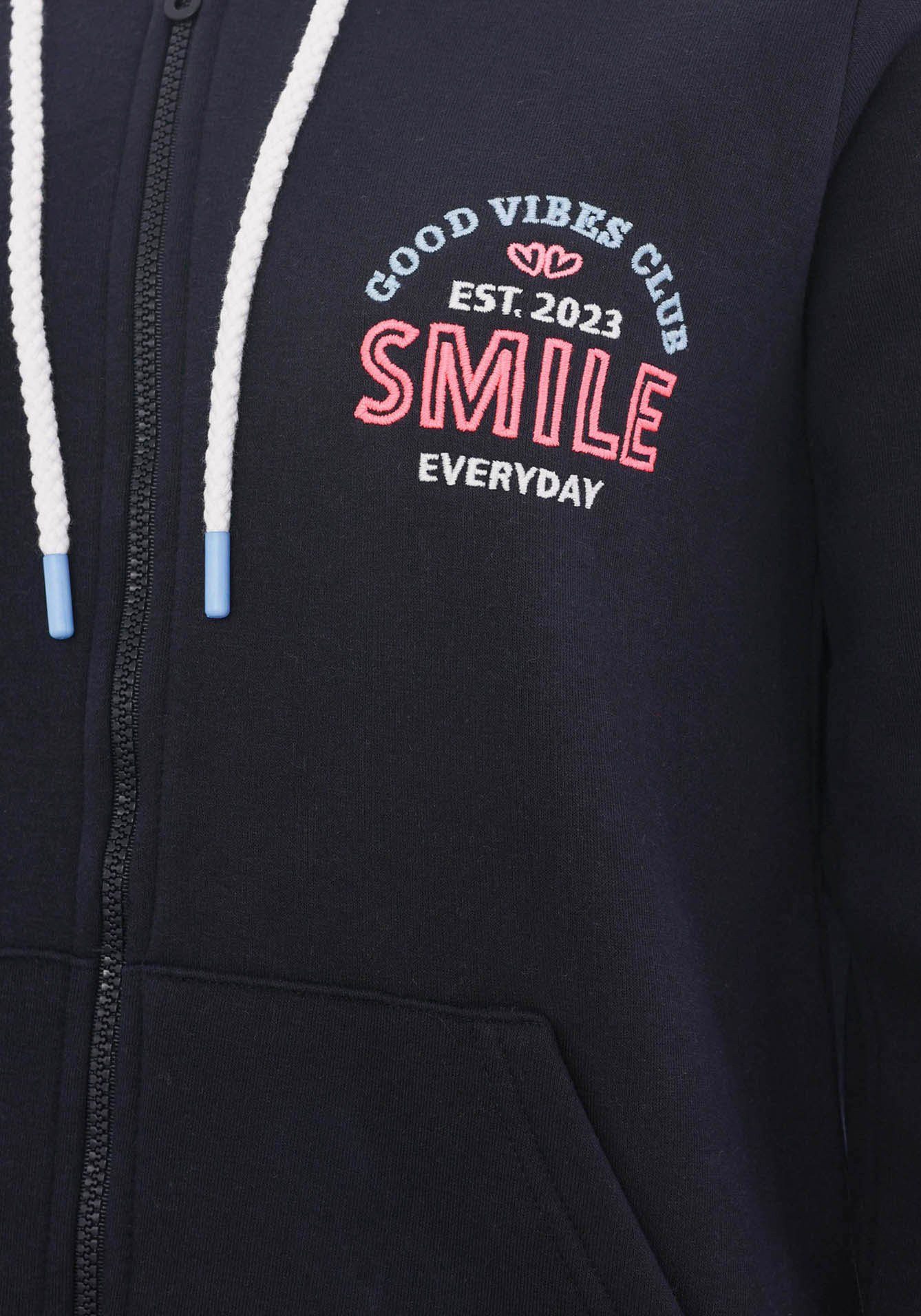 Zwillingsherz Sweatvest met capuchon, rugprint, detailprint aan de voorkant
