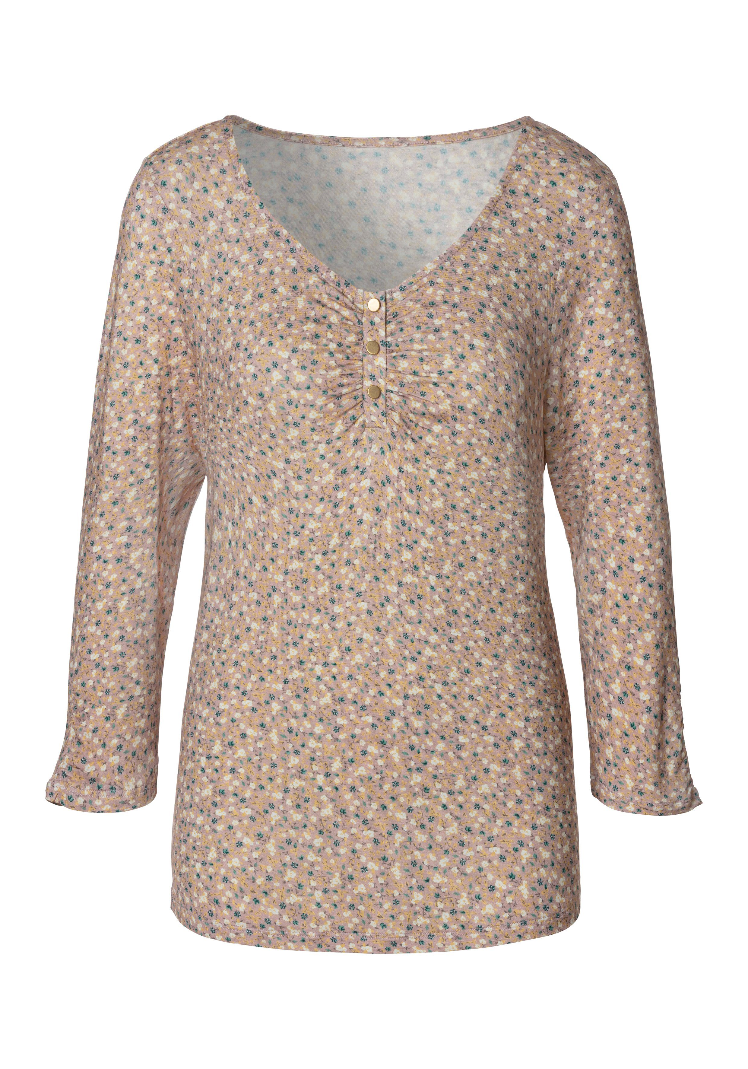 Vivance Shirt met 3/4-mouwen Met korte decoratieve knoopsluiting