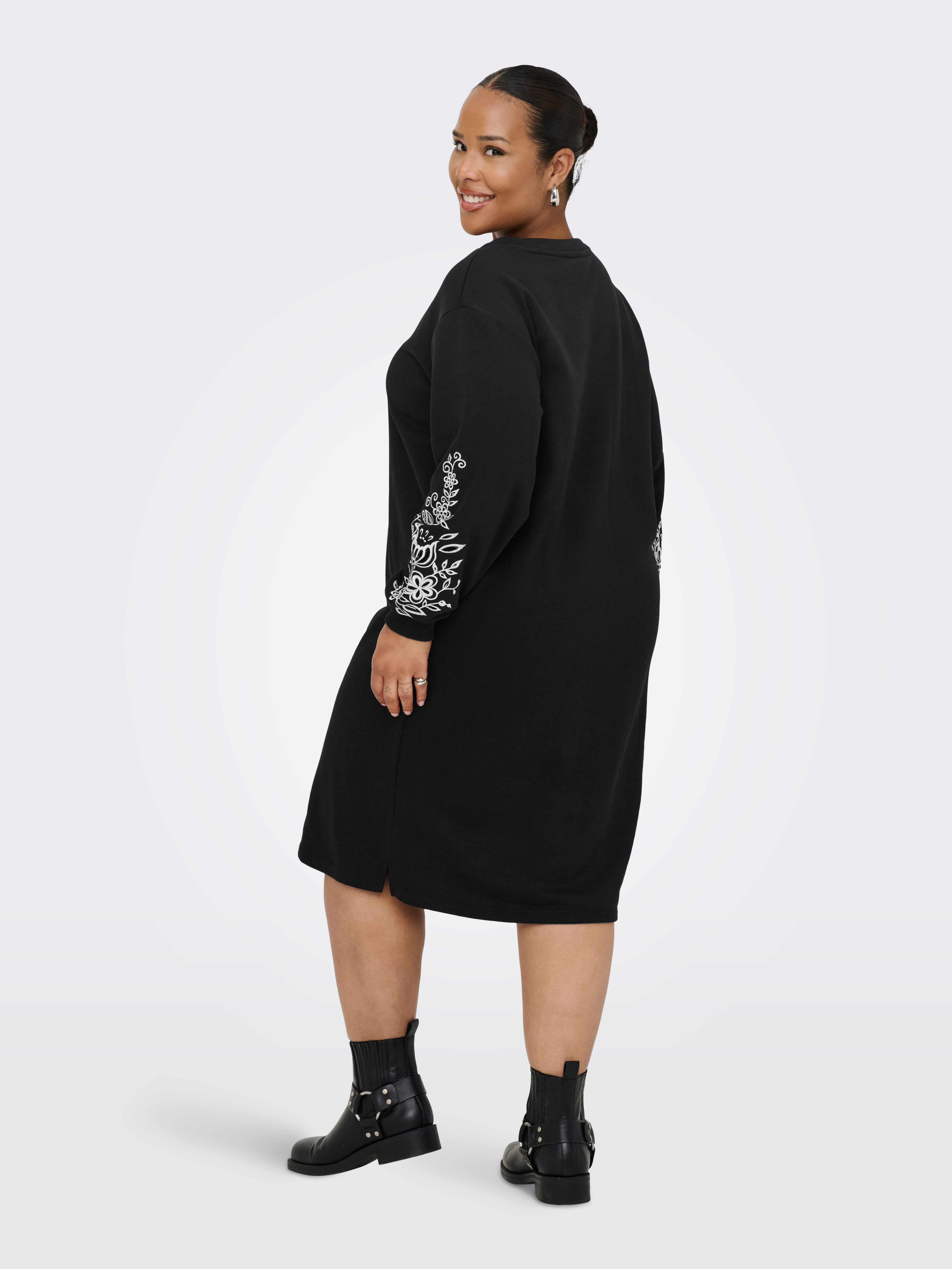 ONLY CARMAKOMA Sweatjurk CARJENNA LS O-NECK SWEAT DRESS SWT