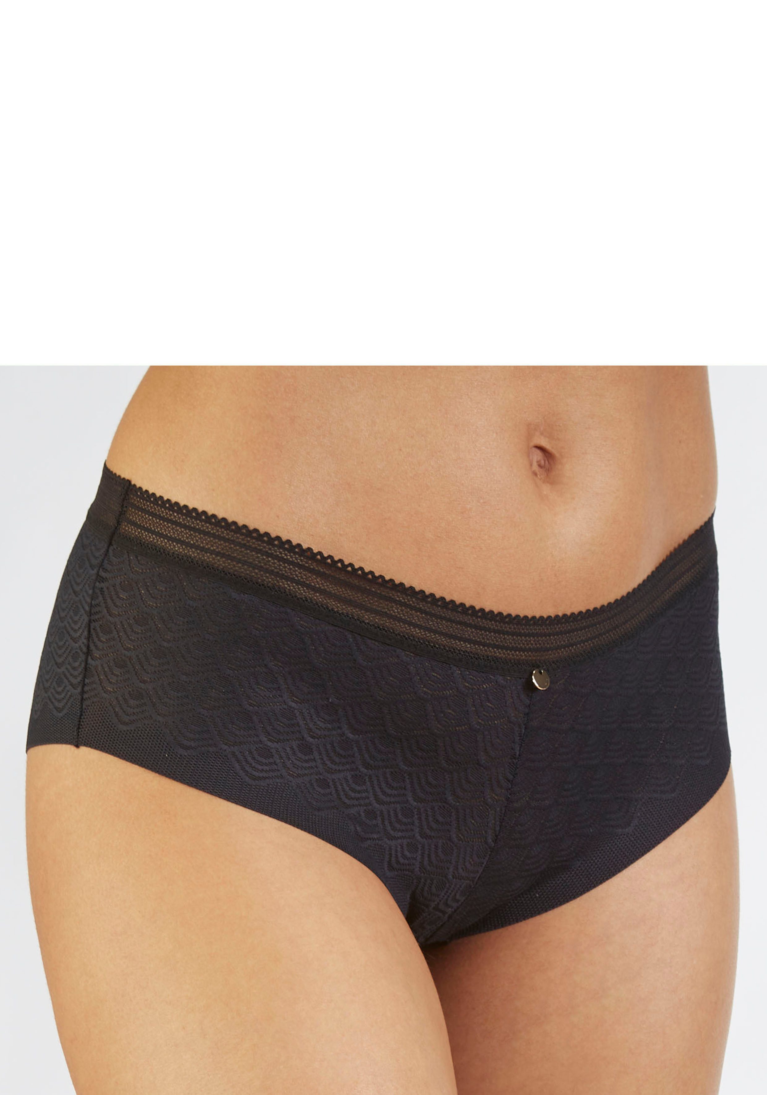 Lascana Hipster van kant in moderne look met extra platte randen dames slips maat 48/50 zwart