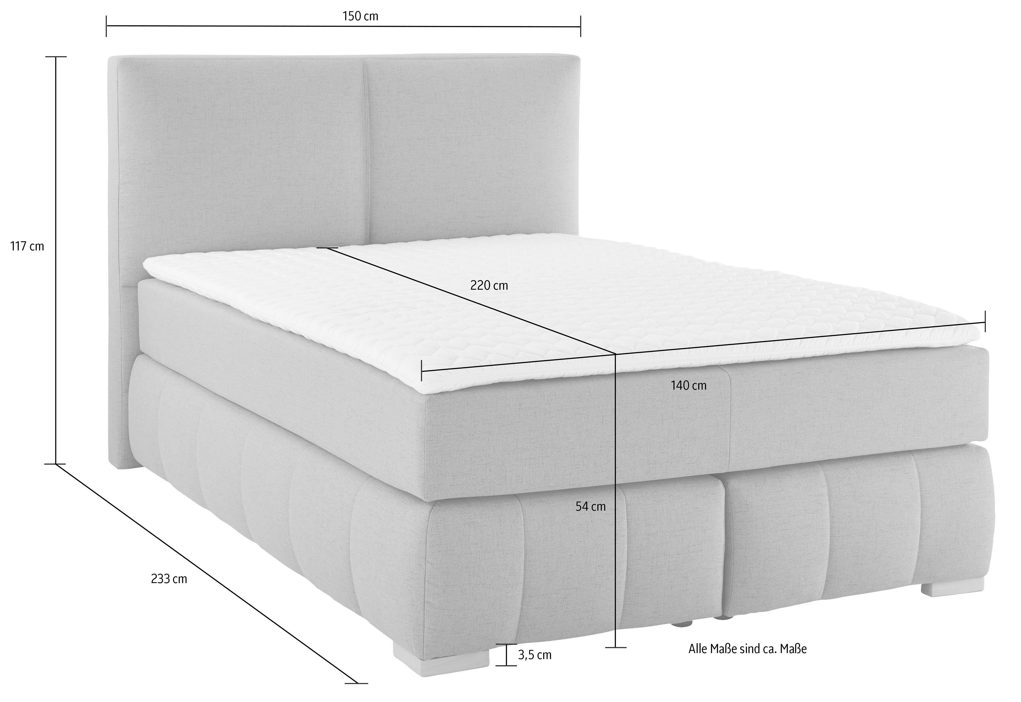 Guido Maria Kretschmer Home&Living Boxspring Wehma incl. matrastopper voor 3 verschillende matrassen, ook in fluwelen stof