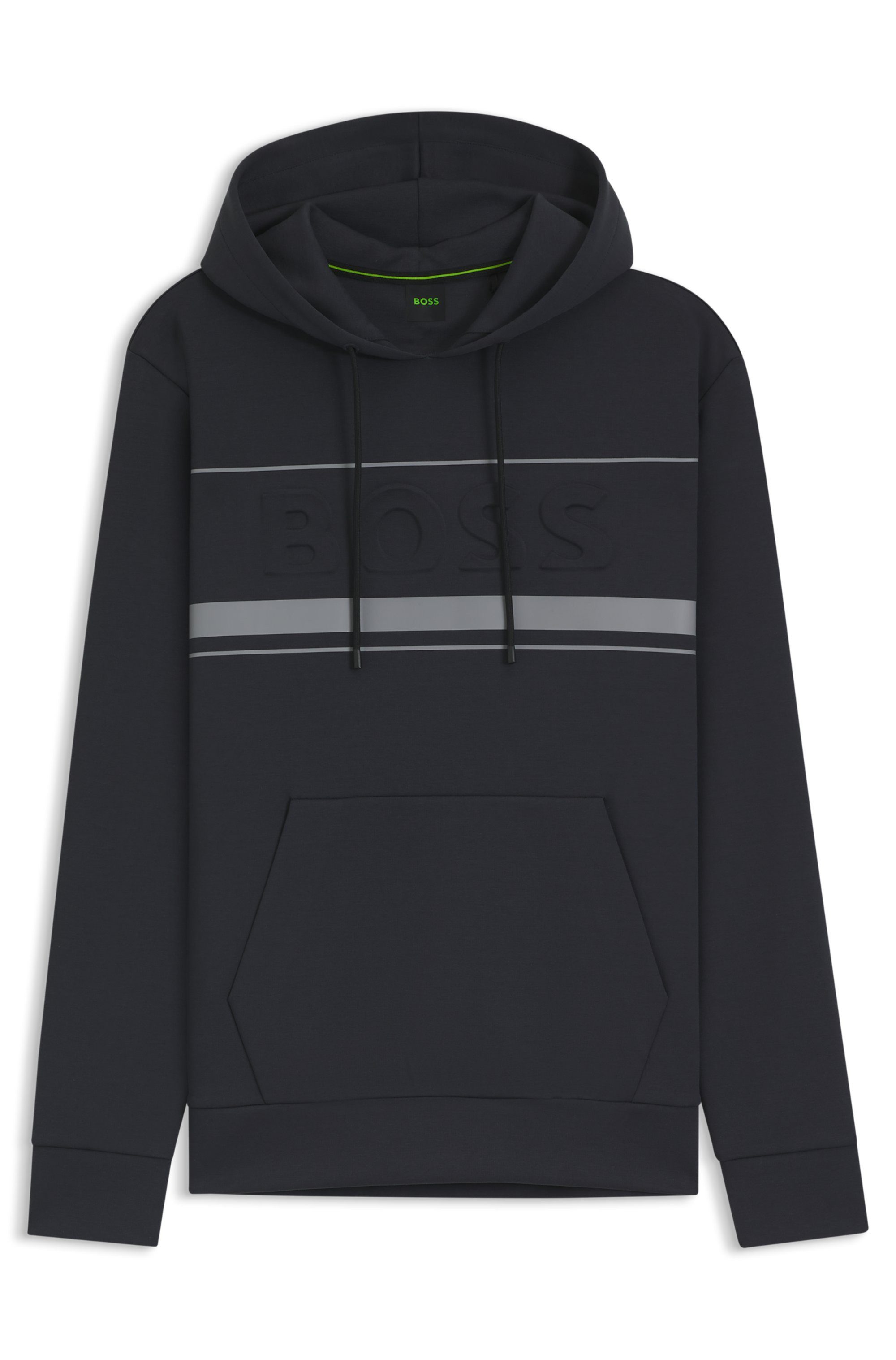 BOSS GREEN Hoodie Soody Zone met geperst logo en sportieve strepen
