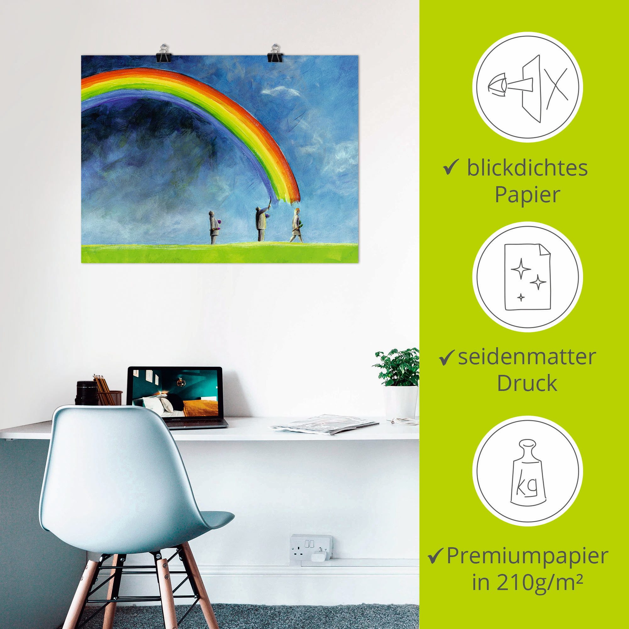 Artland Poster Regenboog schilderen als artprint op linnen, muursticker of poster in verschillende maten