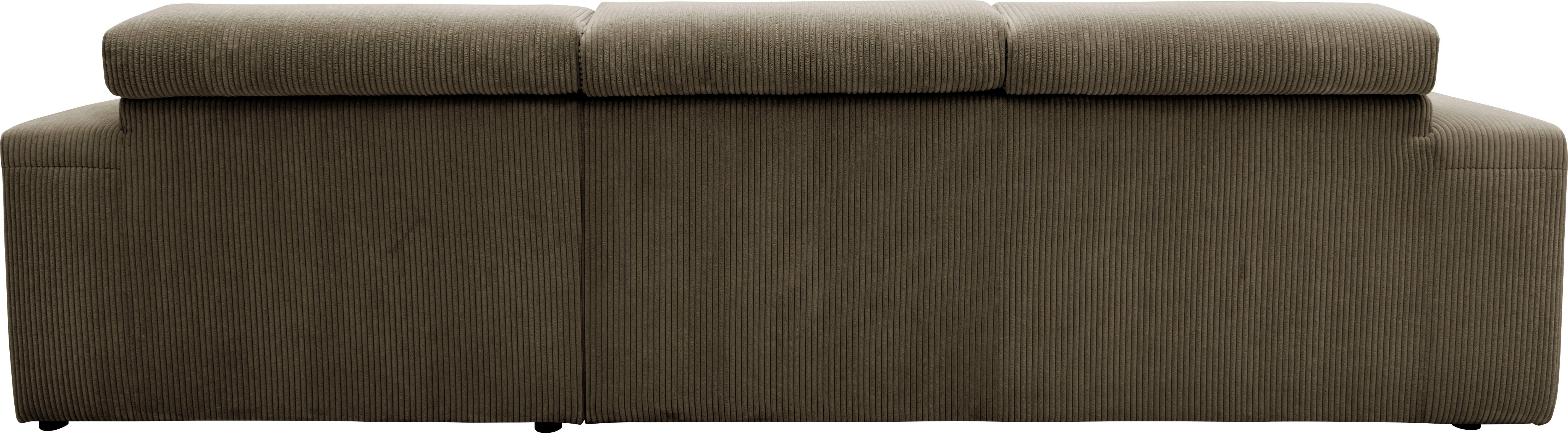 DOMO collection Hoekbank Brandon B/D/H: 289/177/80 cm, keuze met zitdiepteverstelling, L-vorm