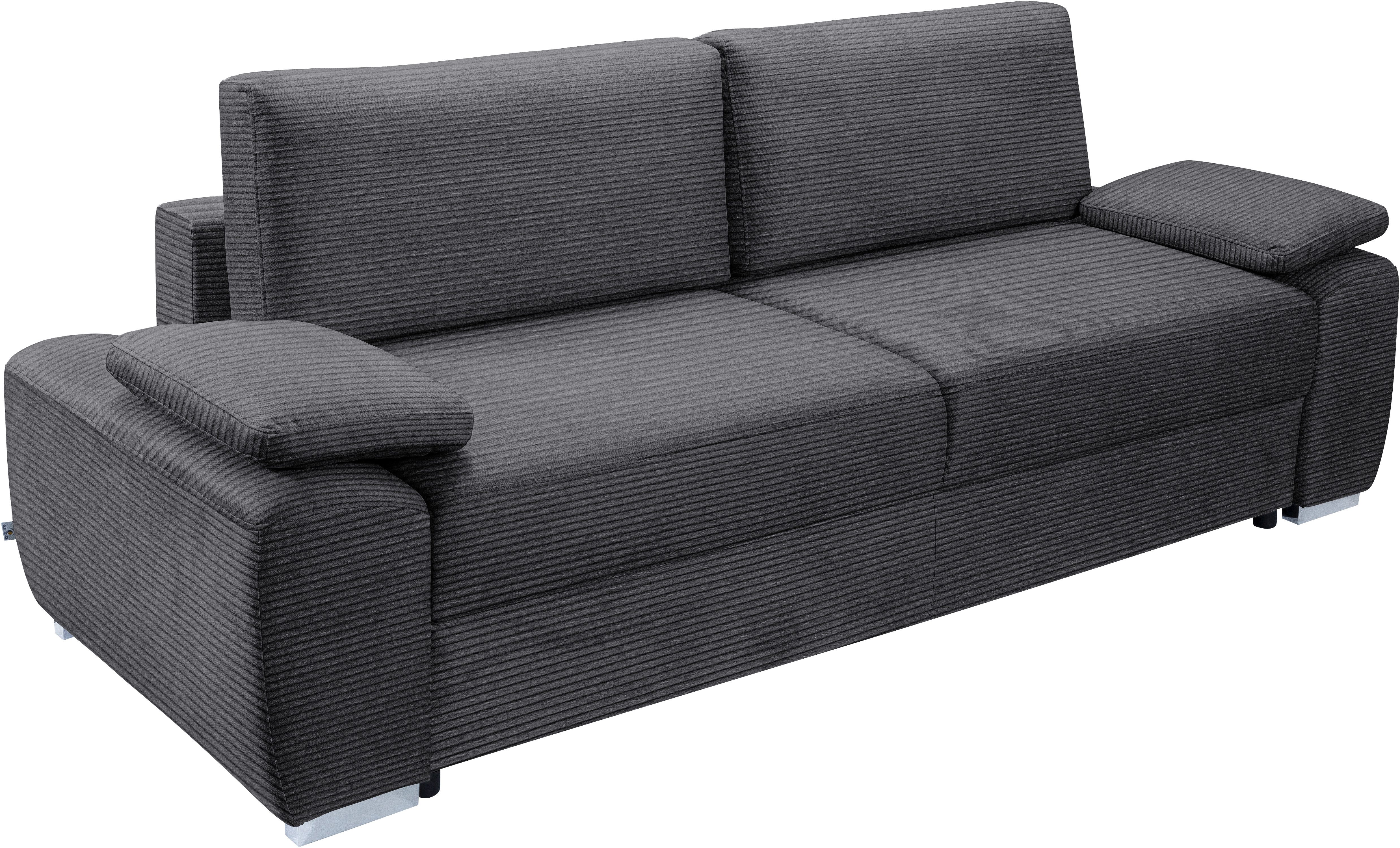 exxpo - sofa fashion 3-zitsbank SOLSBURY, comfortabel en gezellig, bank, slaapbank incl. pocketvering-bekleding, bedfunctie en opbergruimte, in cord