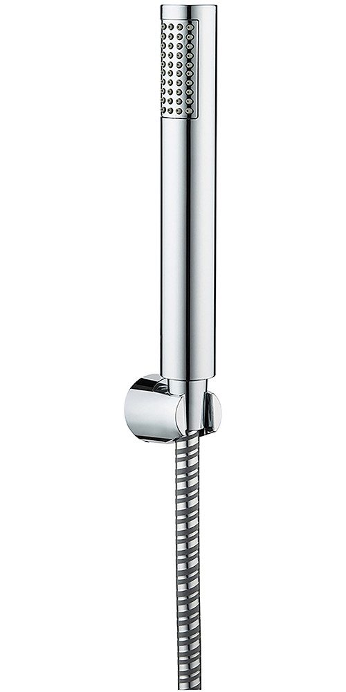 WENKO Handsproeier Model Basic Line douchkop set bad klassieke staaf-handdouche, 150 cm douche slang, bevestiging (3-delig)