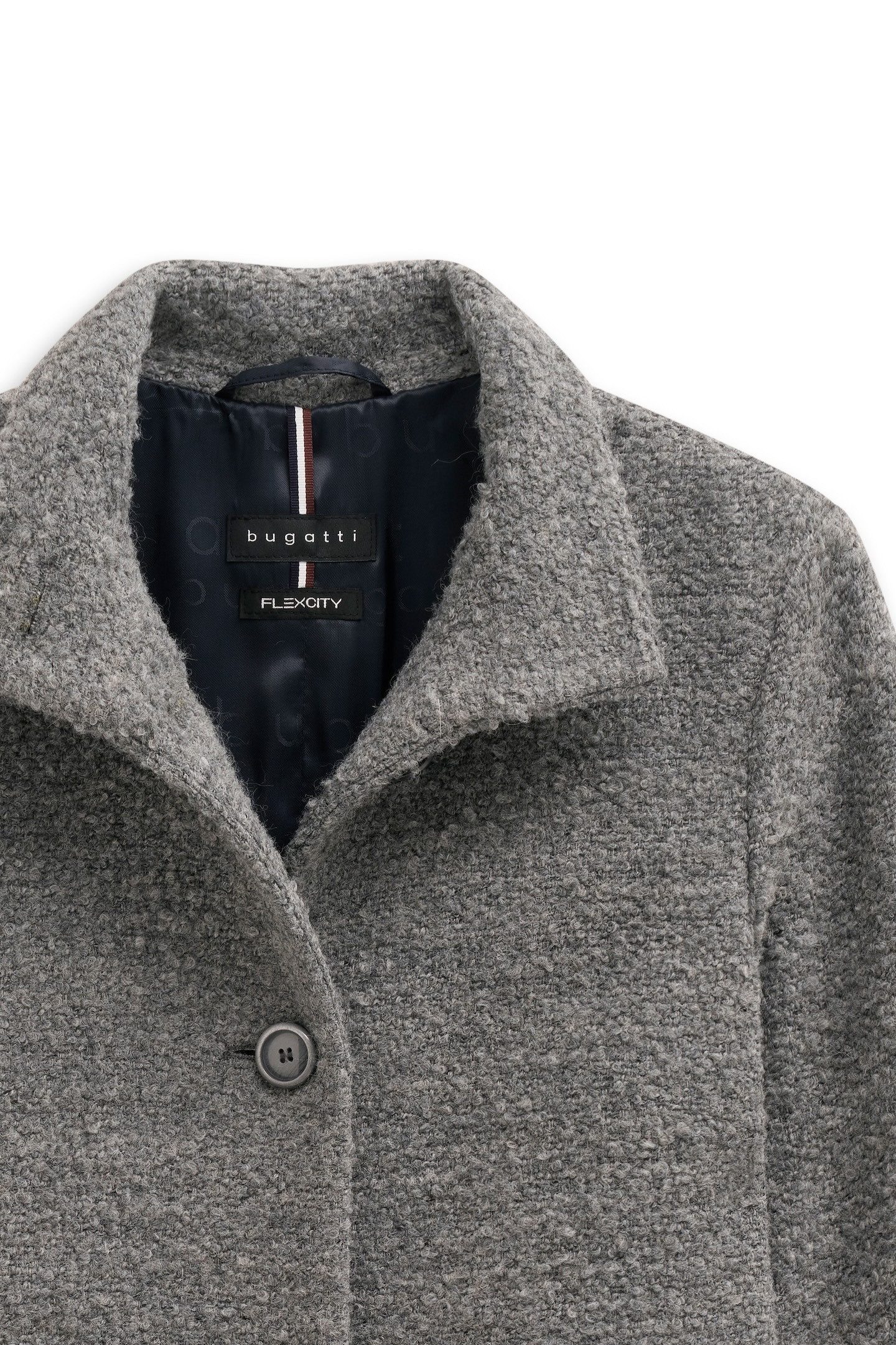 Bugatti Wollen jas MODERN FIT met flexcity stretch en opstaande kraag