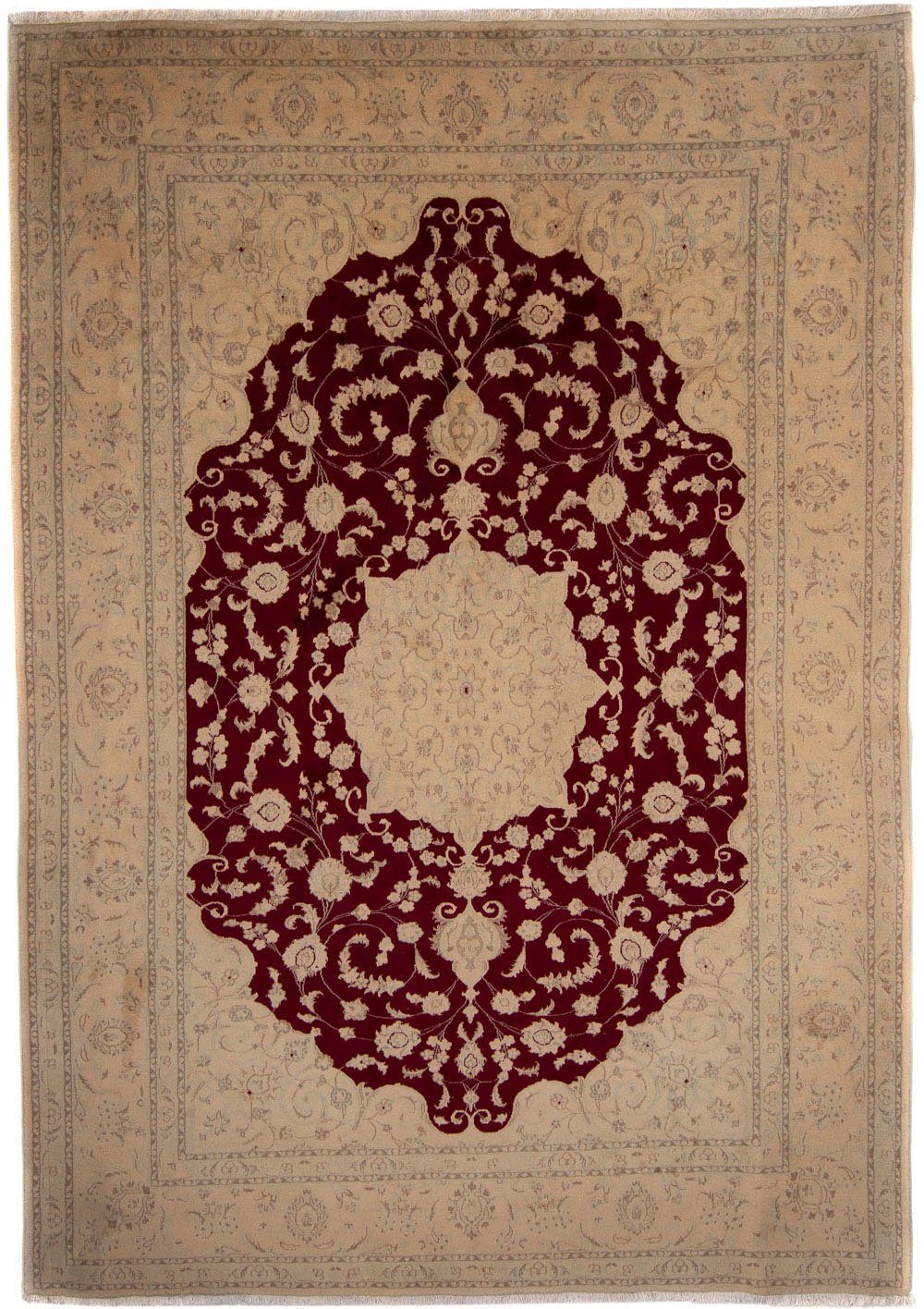 morgenland Wollen kleed Nain medaillon rosso scuro 293 x 293 cm Uniek exemplaar met certificaat