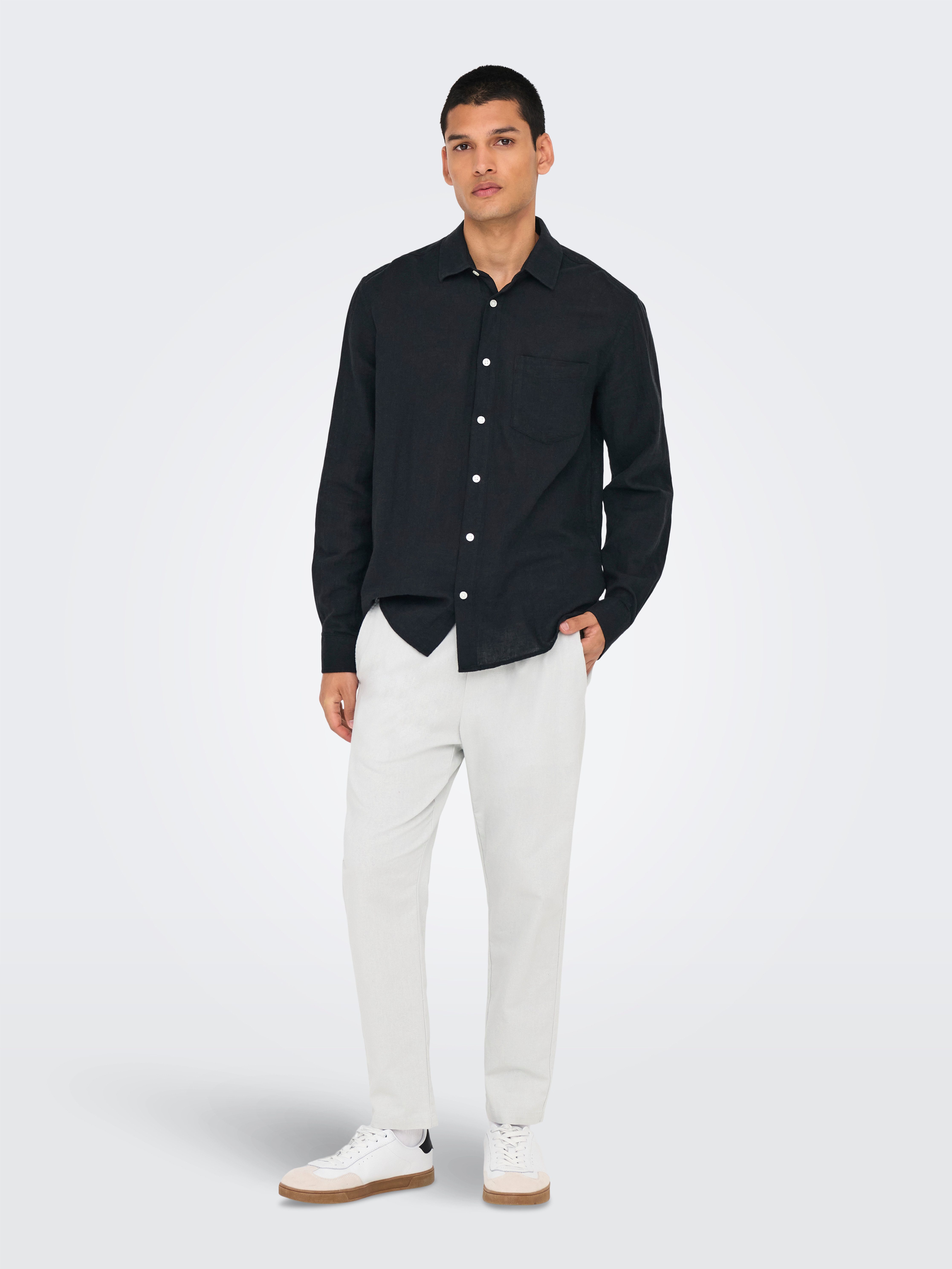 ONLY & SONS Overhemd met lange mouwen ONSCAIDEN LIFE REG LS 1 PKT SHIRT NOOS