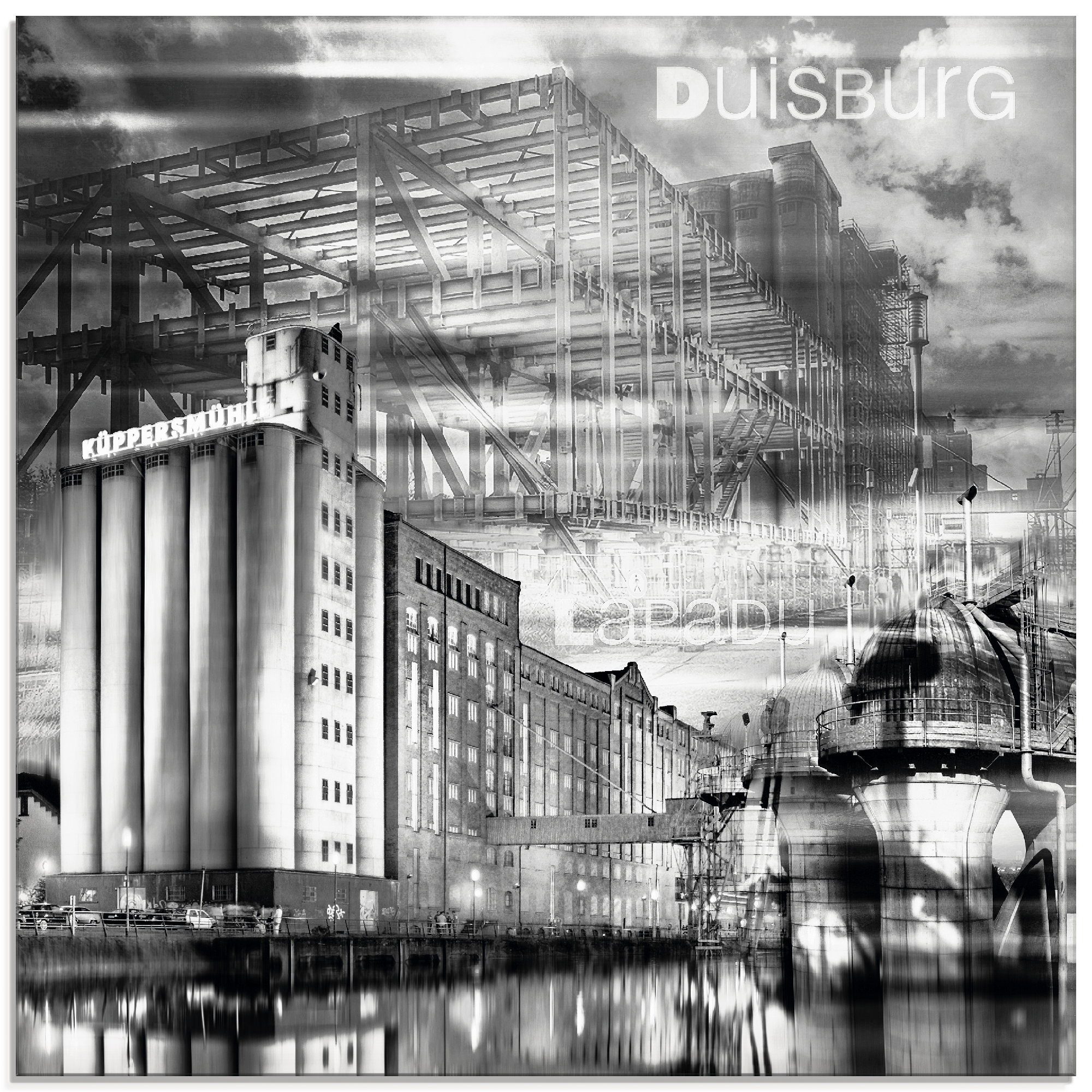 Artland Print op glas Duisburg skyline collage III (1 stuk)