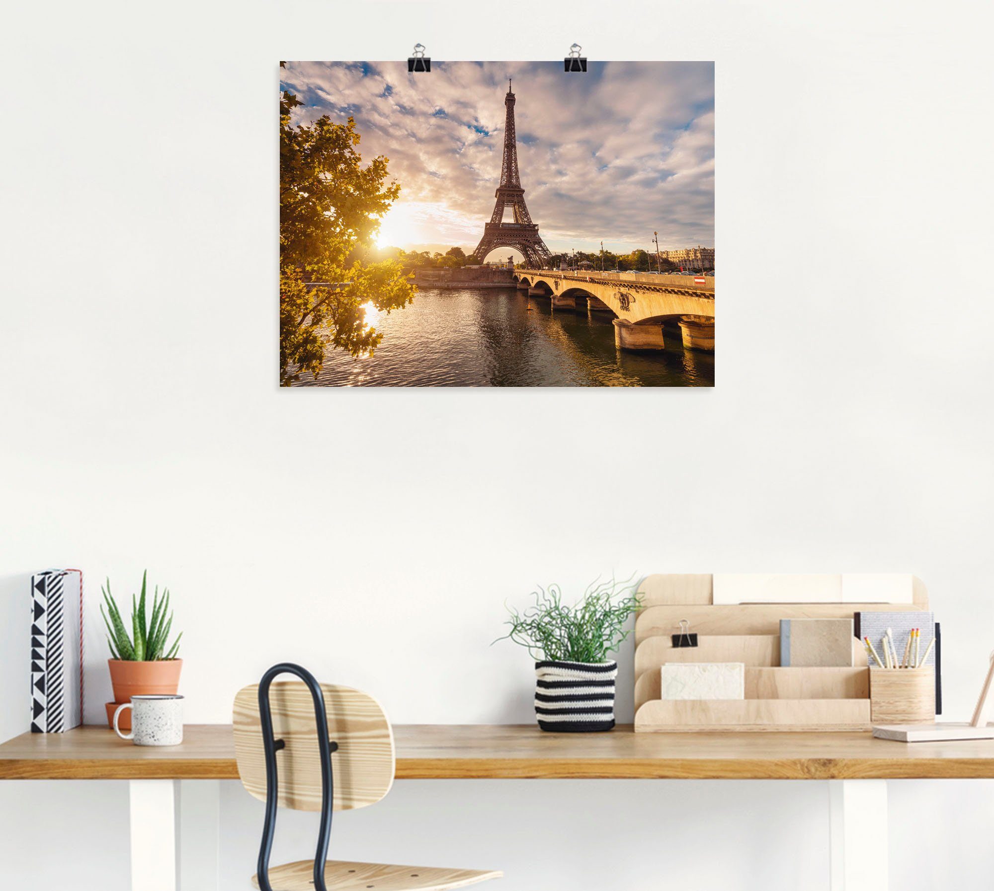 Artland Artprint Parijs Eiffeltoren II als artprint op linnen, poster, muursticker in verschillende maten