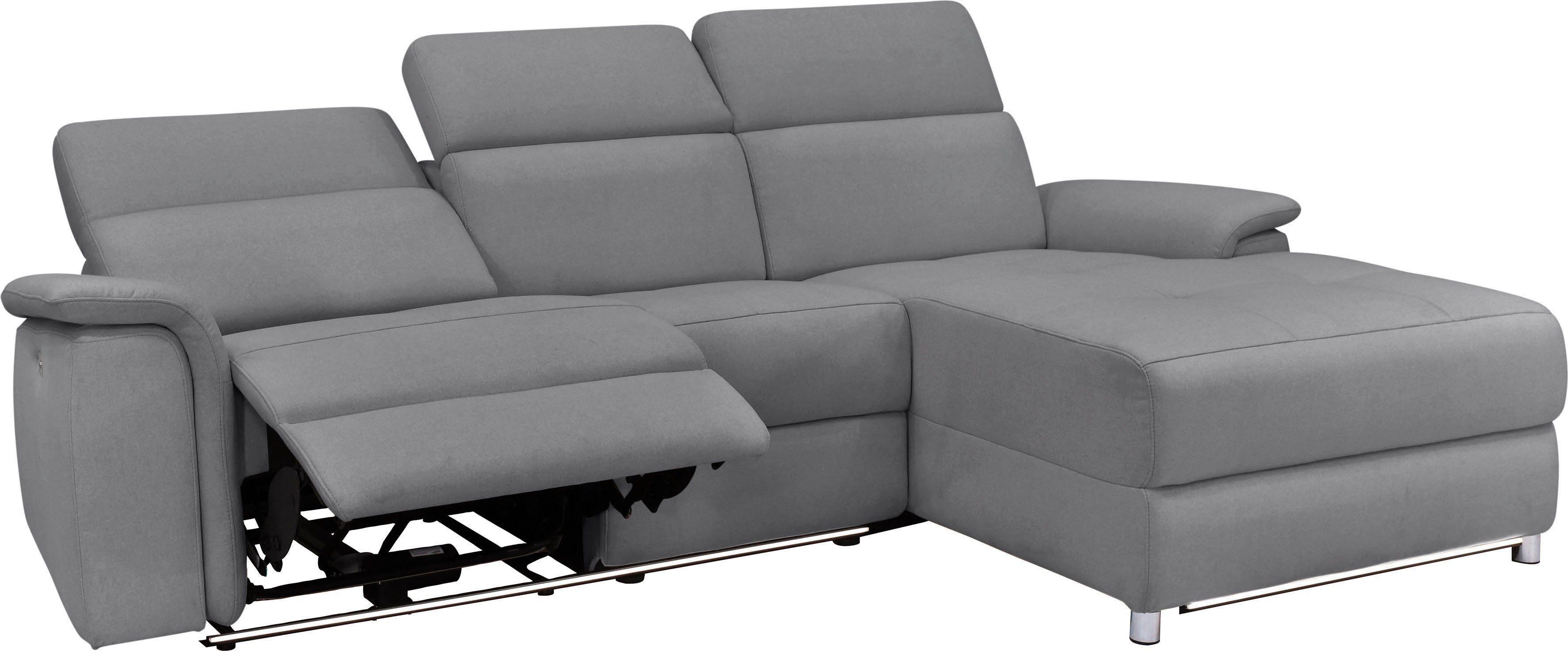 Places of Style Hoekbank Pareli, L-model, 259 cm, met récamier, echt leer, imitatieleer, weefstof