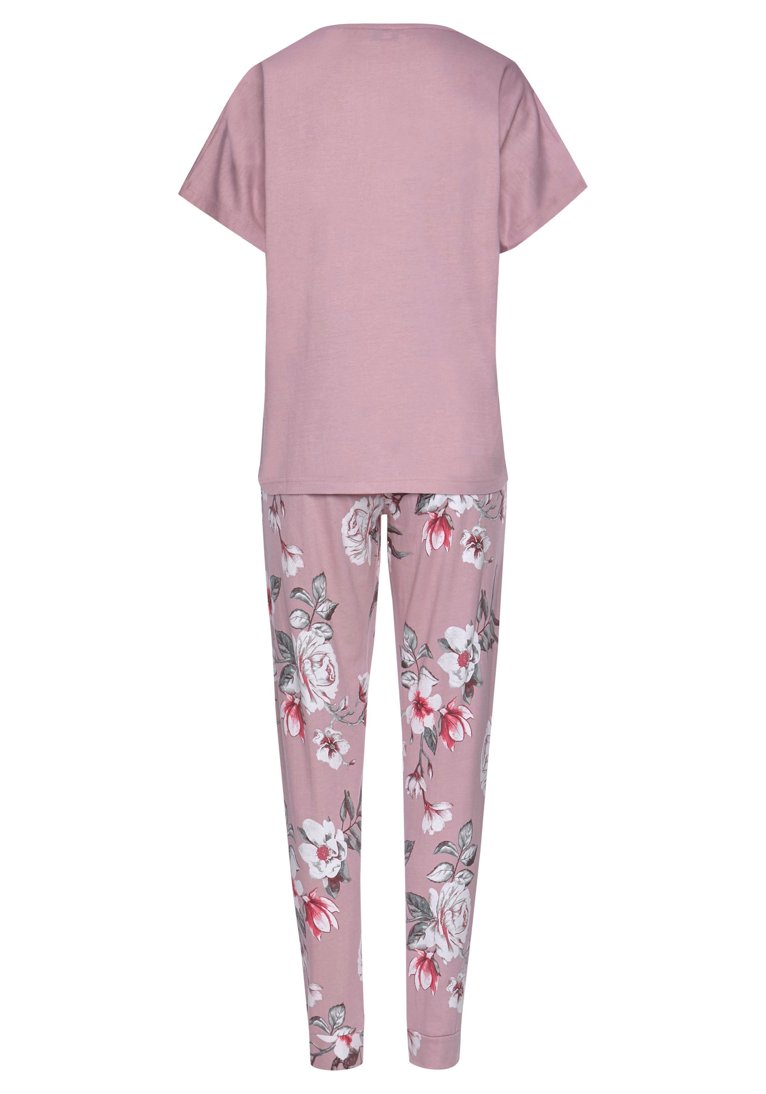 Vivance Dreams Pyjama met bloemenprint (4-delig, Set van 2)