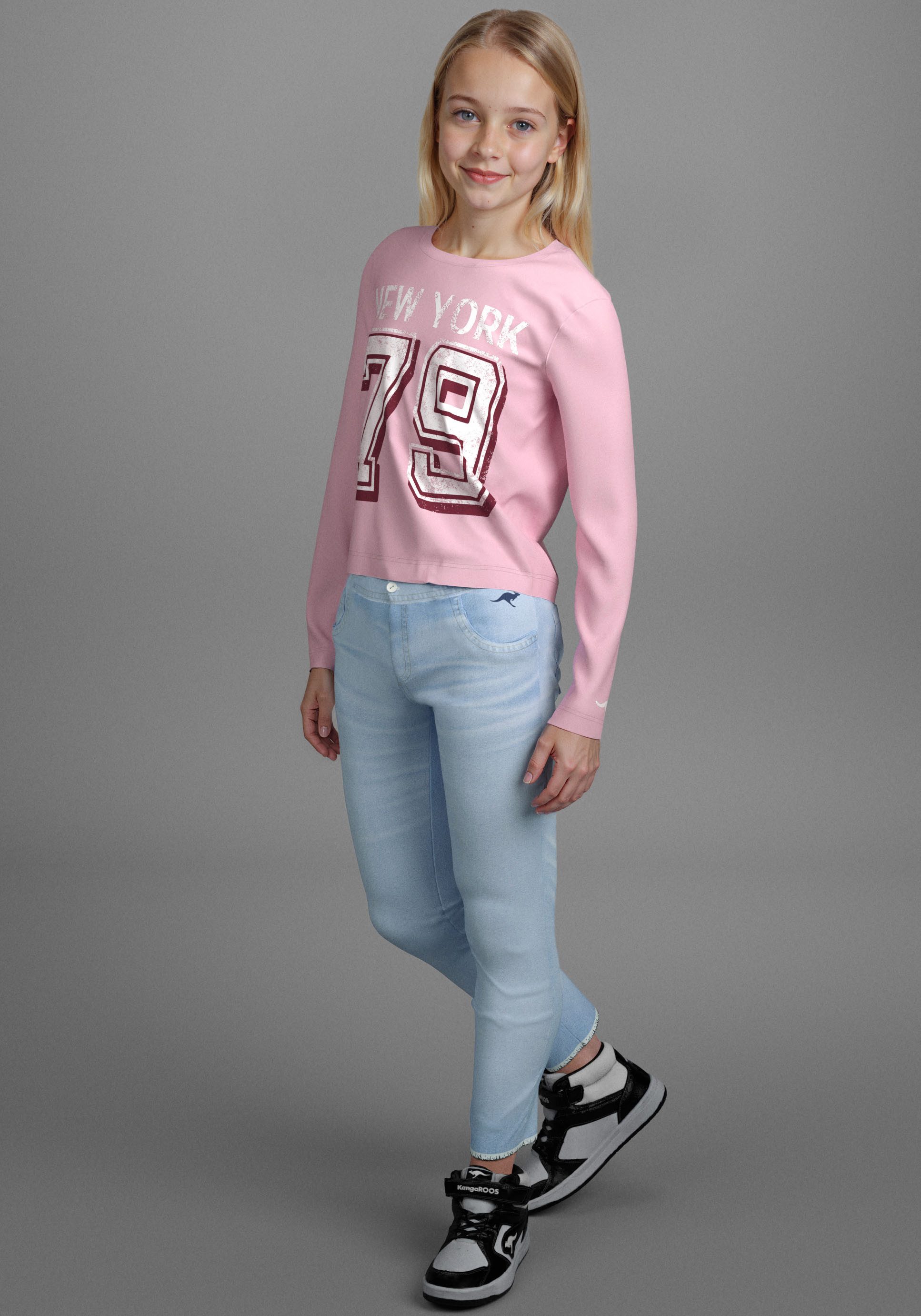 KangaROOS Shirt met lange mouwen Shirt met cijferprint