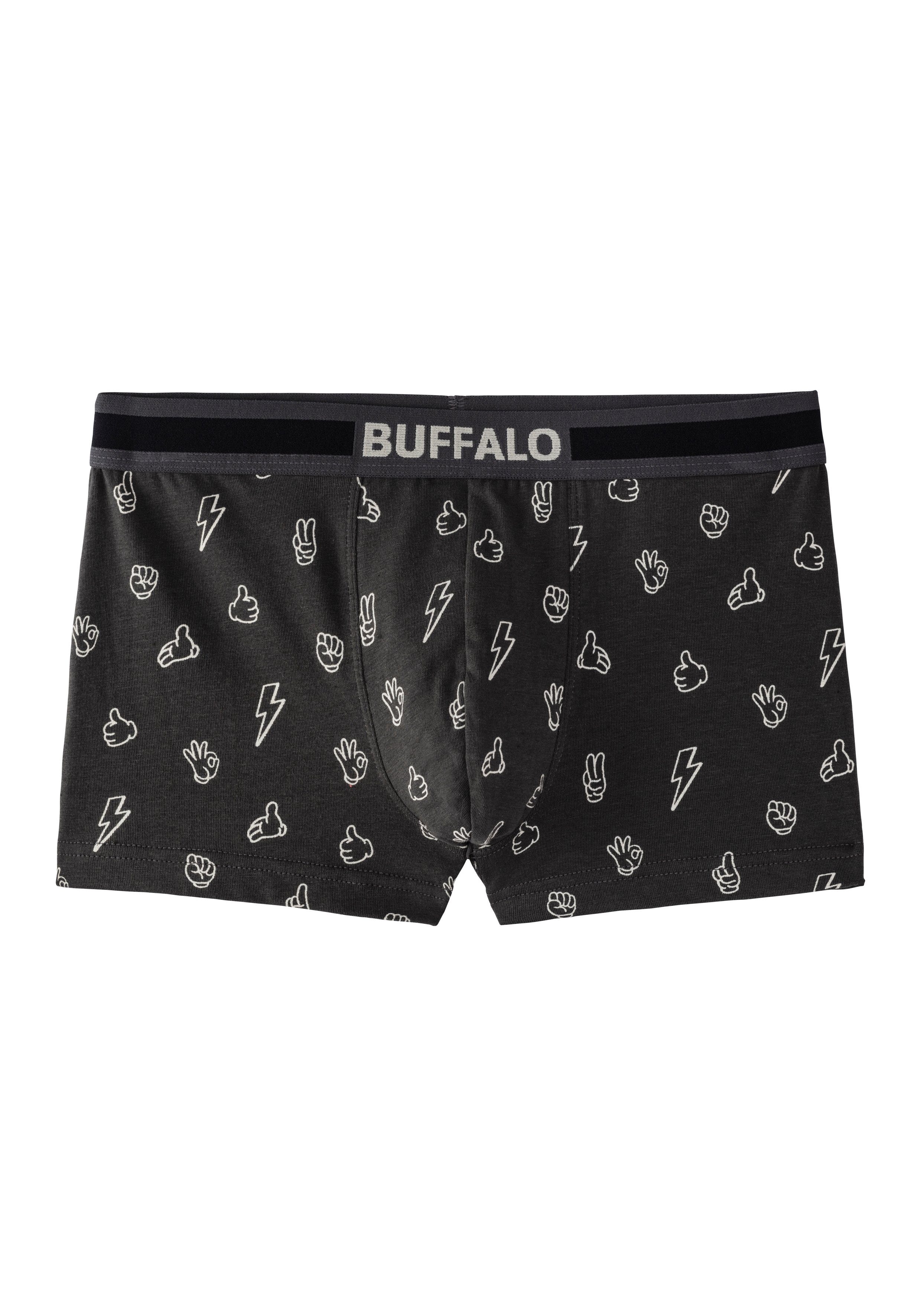 Buffalo Boxershort voor jongens met grappige iconen bedrukt (set, 3 stuks)