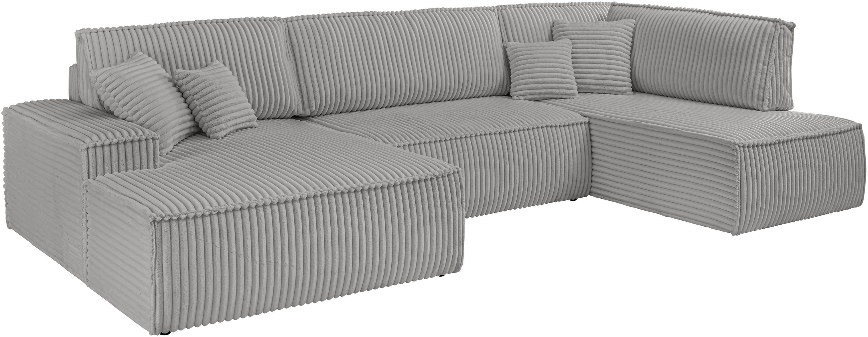 andas Zithoek FINNLEY U-model XXL 329 cm, bedbank, slaapfunctie m. bedkist