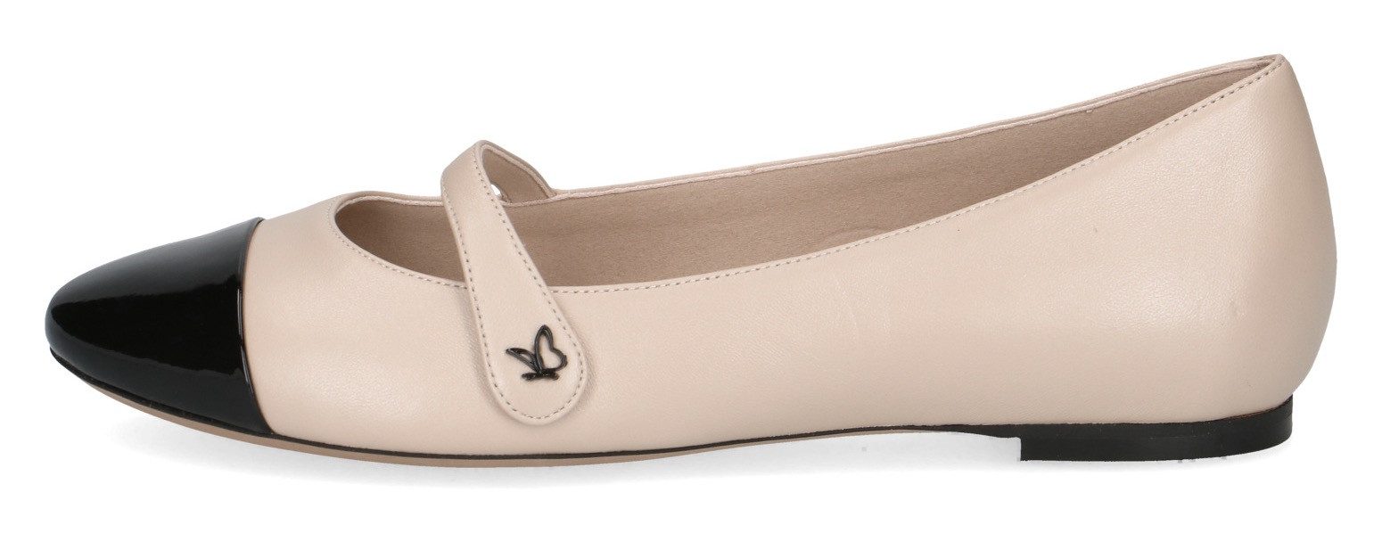 Caprice Ballerina's met riempje , comfort schoen, business schoen, flats met klittenbandriempjes