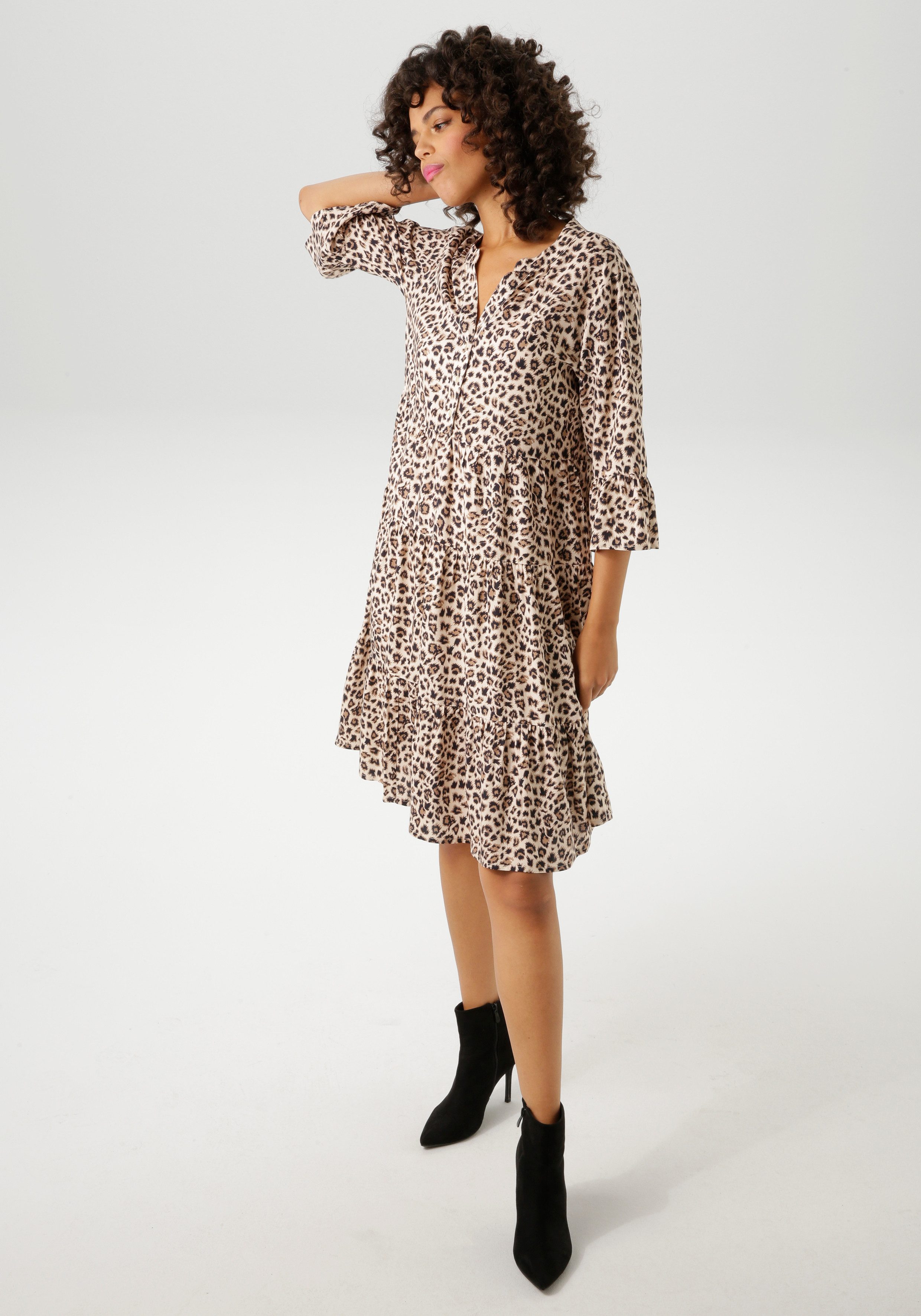 Aniston CASUAL Tuniekjurk met extravagante dierenprint nieuwe collectie