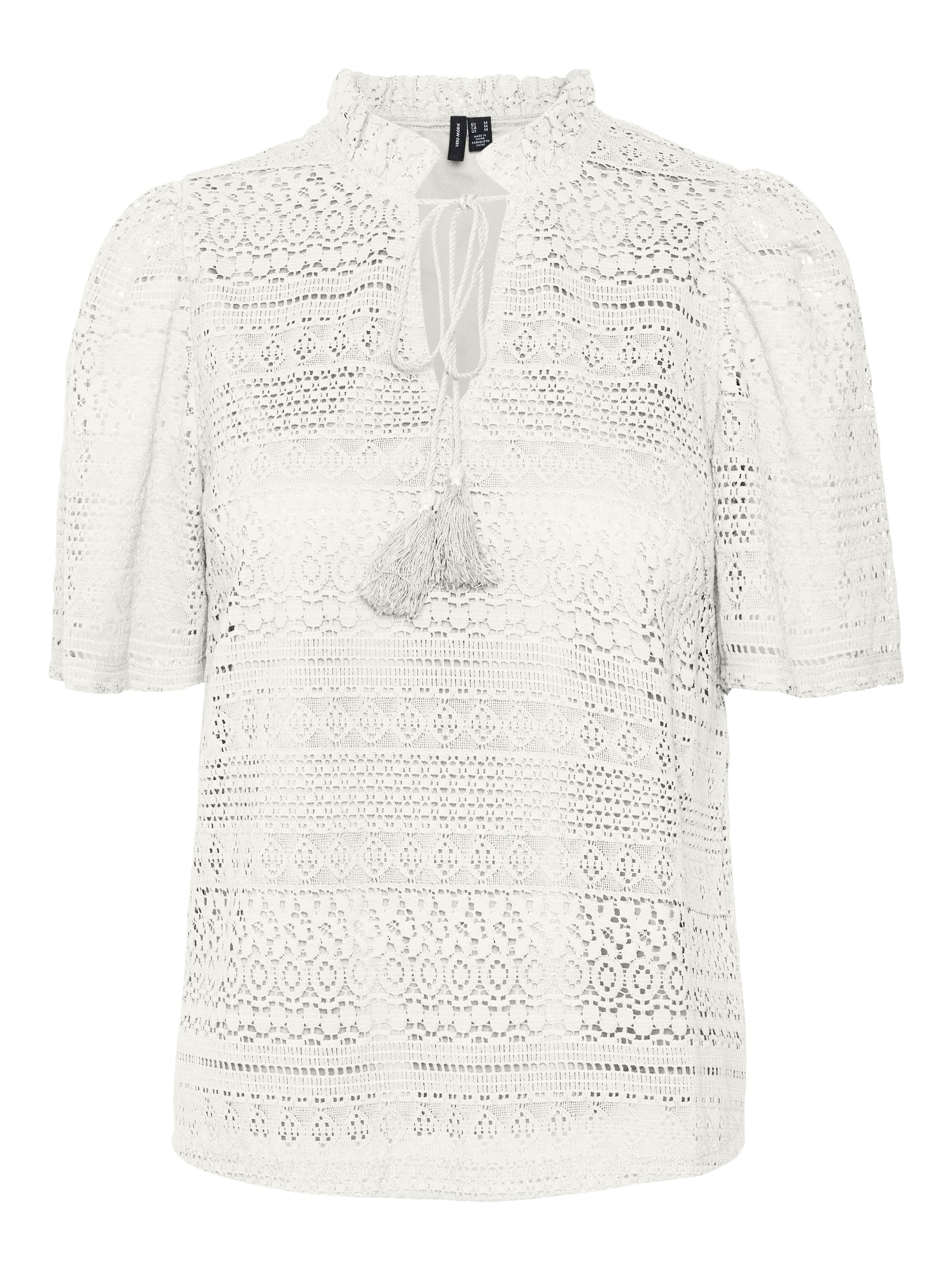 Vero Moda Kanten shirt VMHONEY LACE S/S TASSEL TOP WVN GA