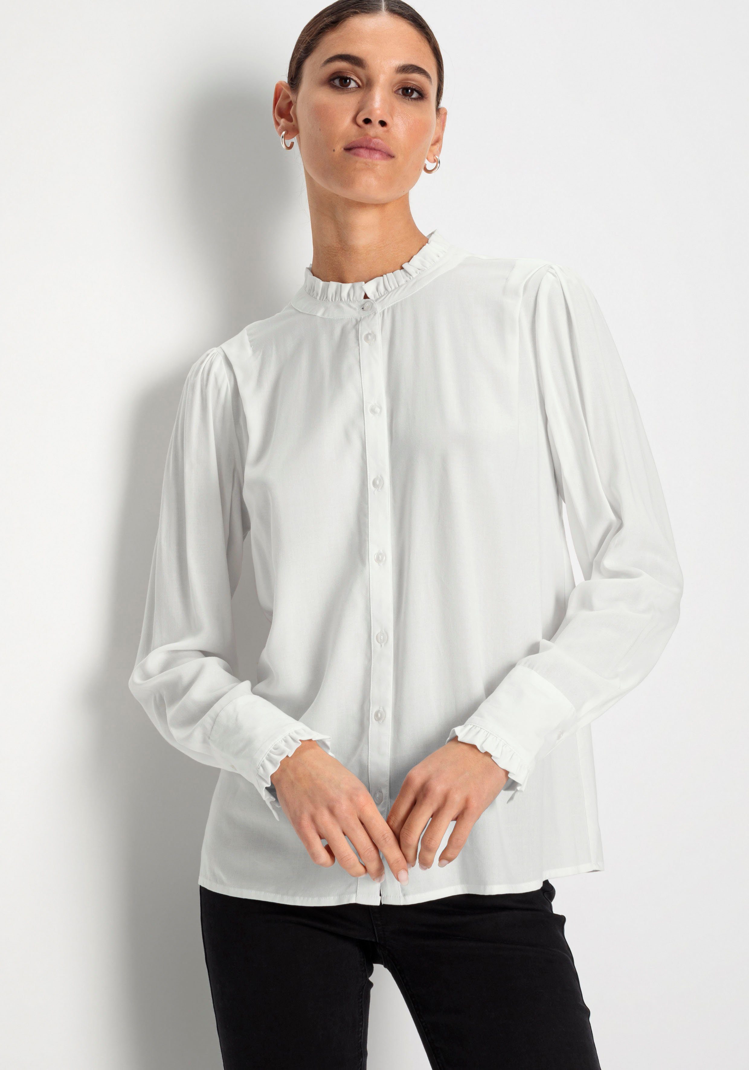 HECHTER PARIS Rucheblouse met schouderplooi - nieuwe collectie