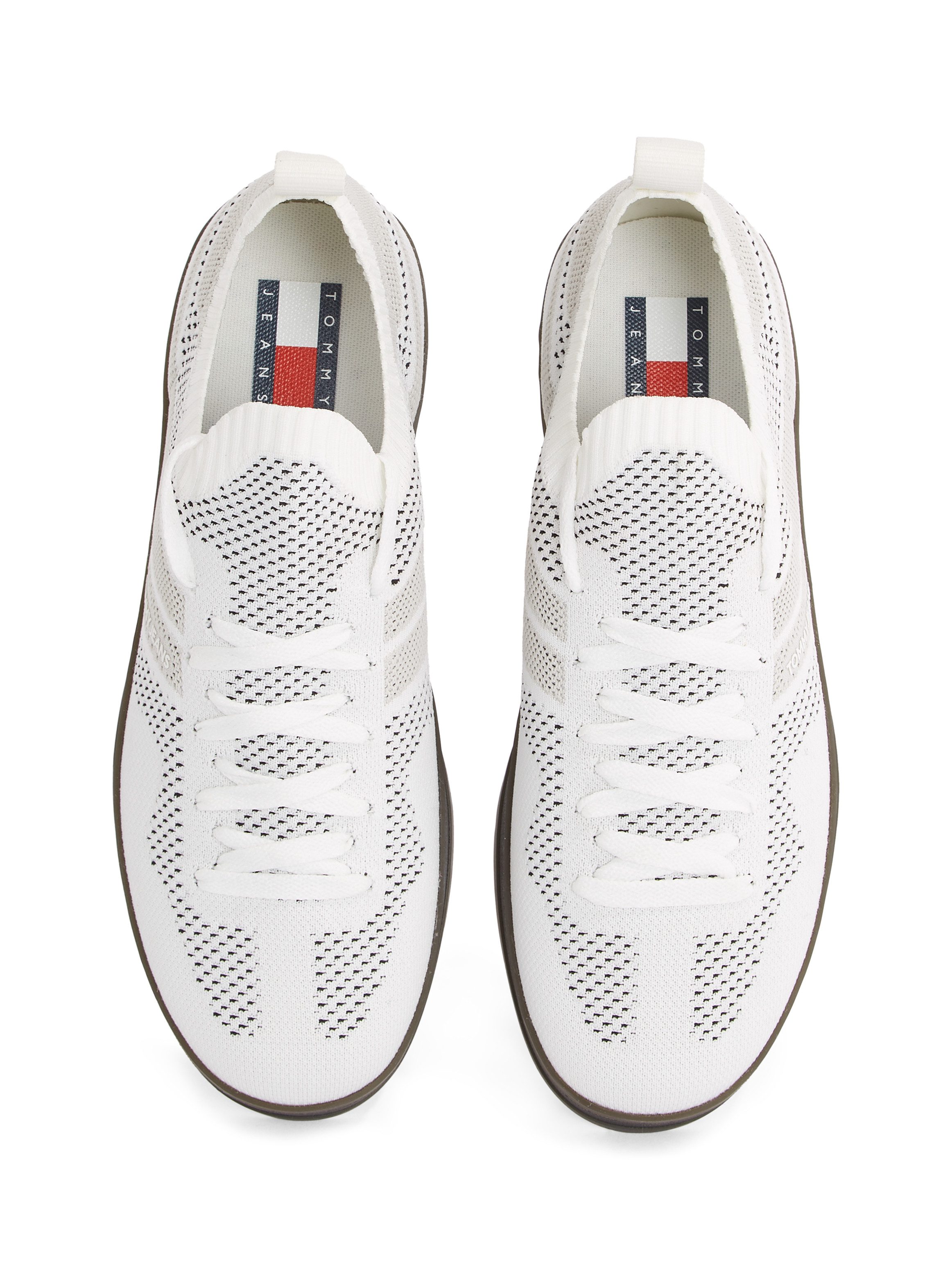 TOMMY JEANS Slip-on sneakers THE GREENWICH KNITTED , vrijetijdsschoen, halfschoen, instapschoen met praktische aantrek lus