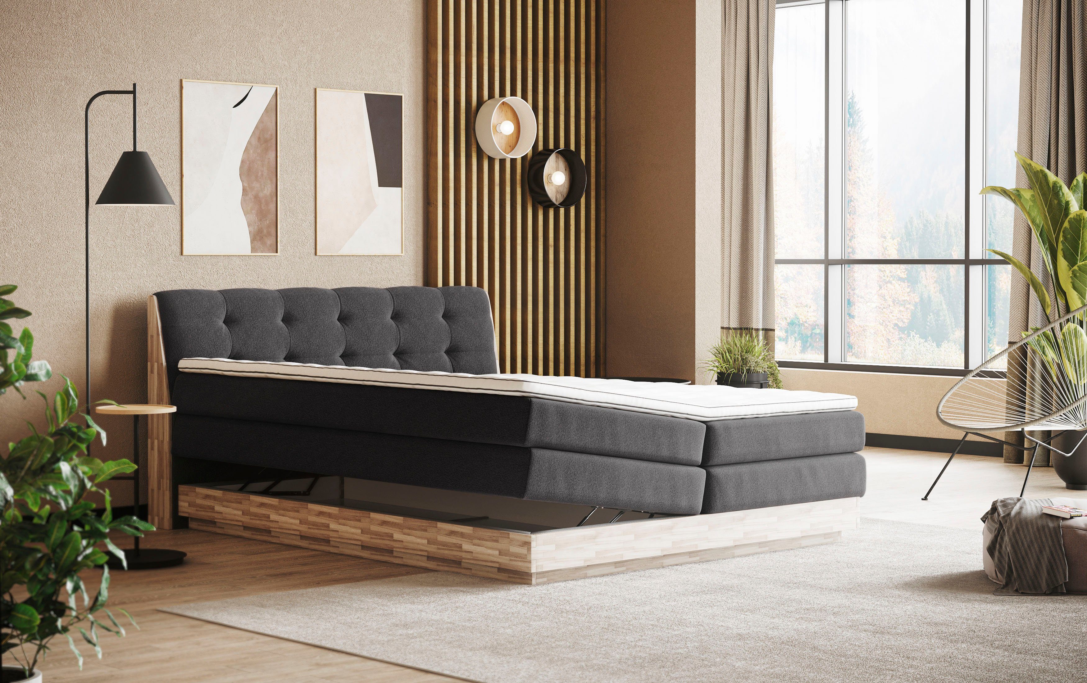 Home affaire Boxspring Naome Boxspring bed, inclusief matrastopper