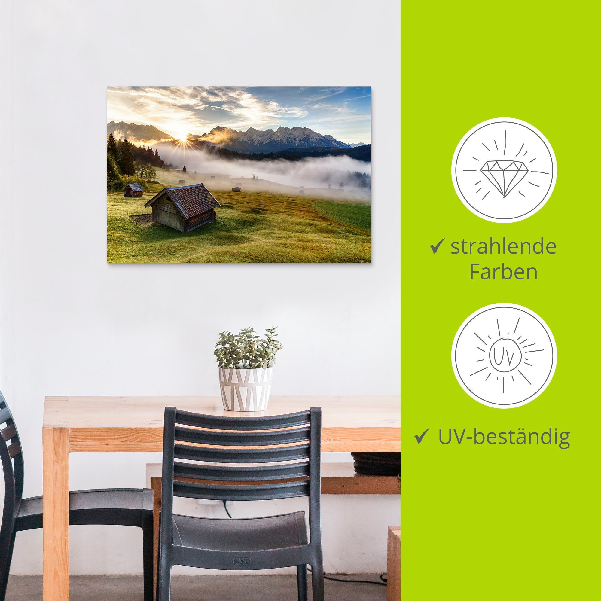 Artland Artprint Herfst in Beieren als artprint van aluminium, artprint op linnen, muursticker, verschillende maten