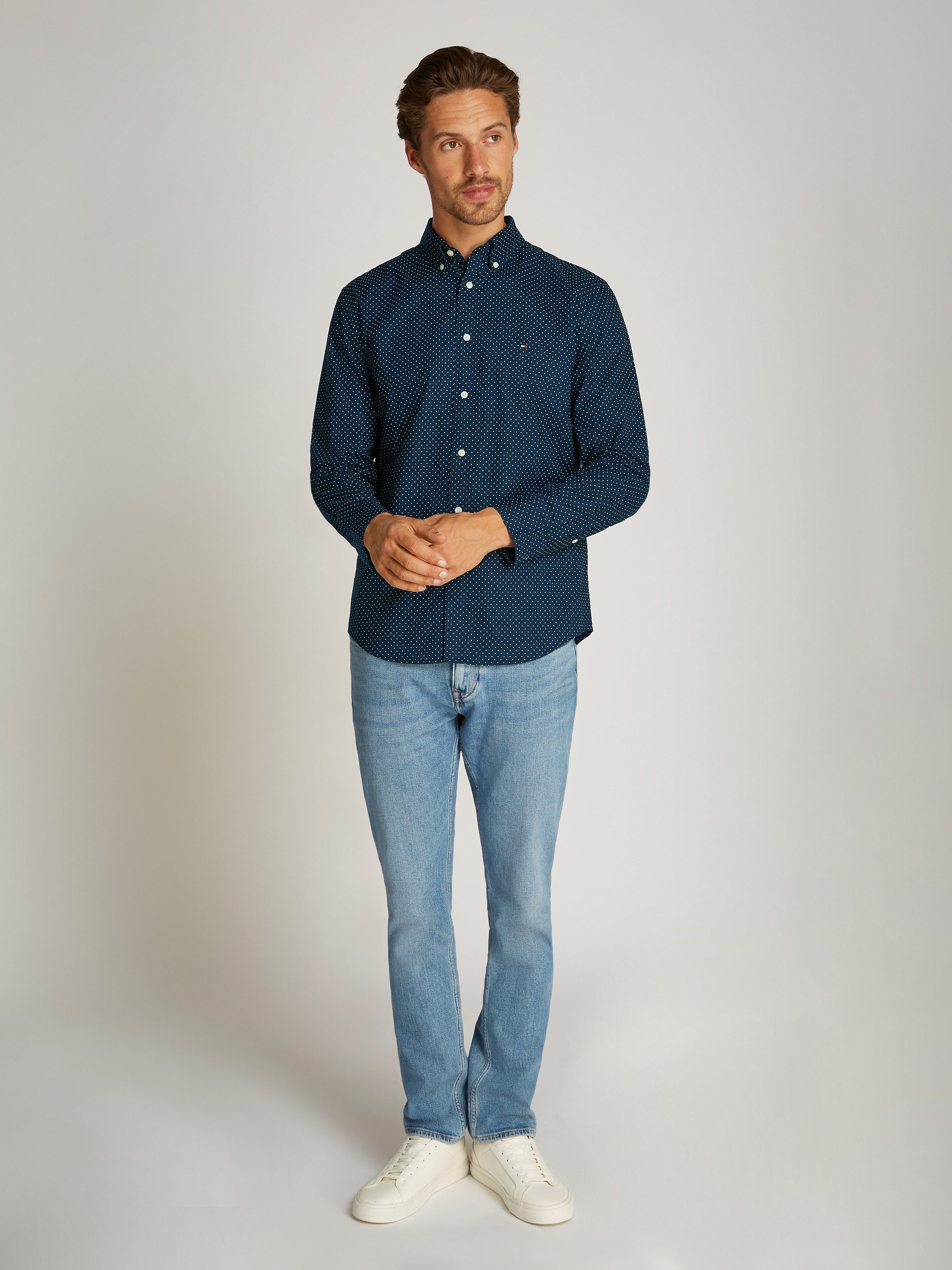 Tommy Hilfiger Businessoverhemd FLEX POPLIN POLKA DOT RF SHIRT