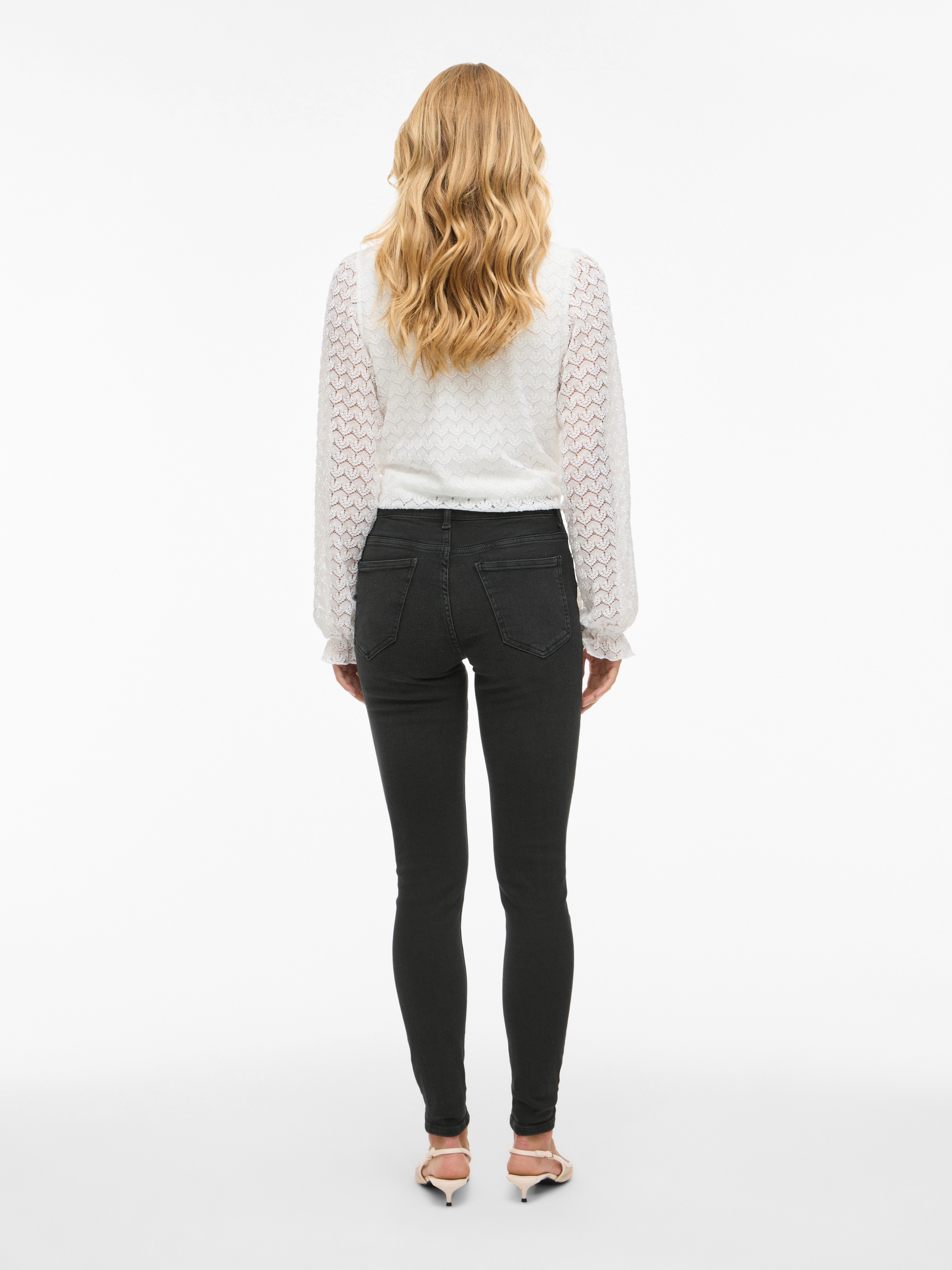 Vila Skinny fit jeans VISARAH RW SKINNY JEANS BLK BUB00-NOOS