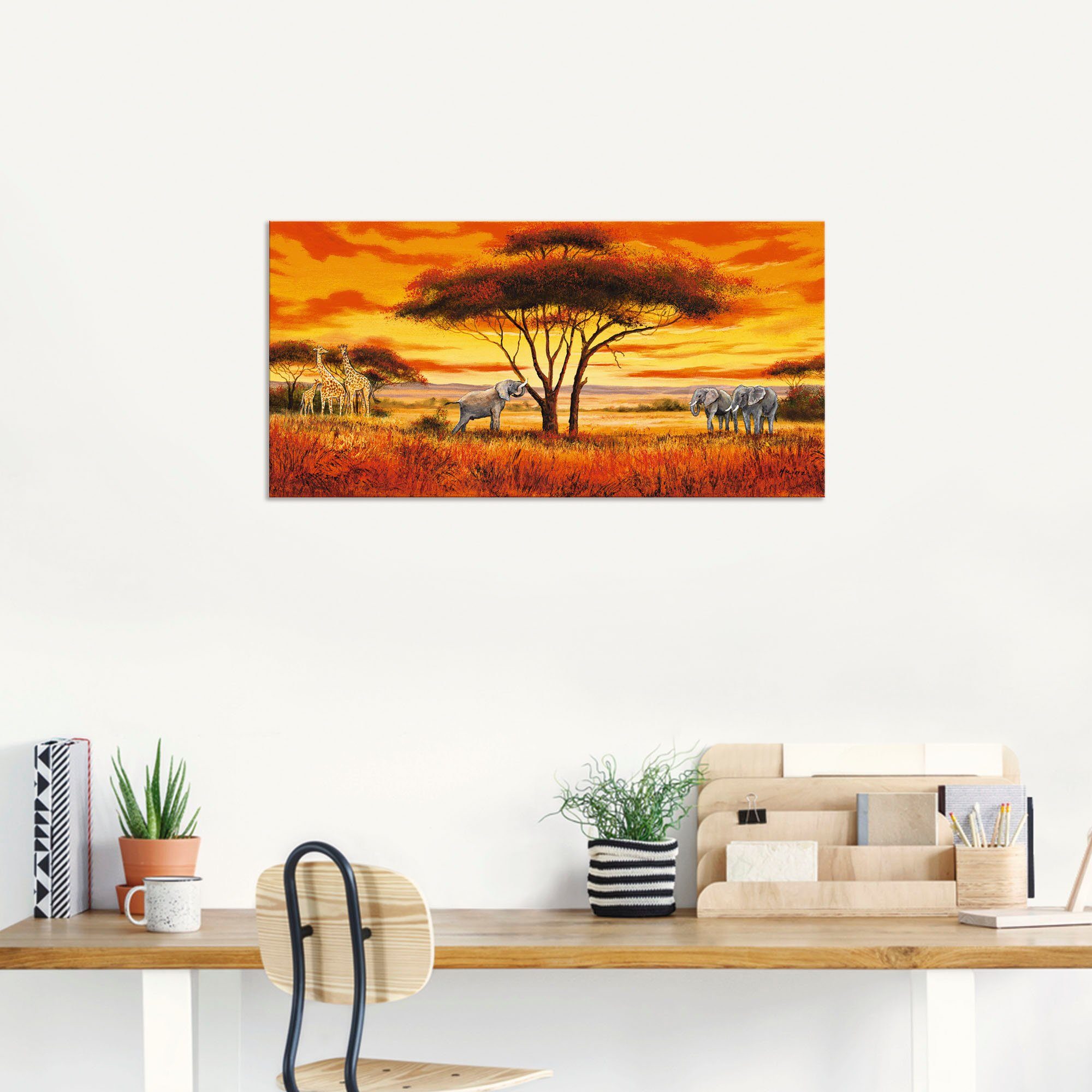 Artland Artprint Afrikaans landschap II als artprint van aluminium, artprint op linnen, muursticker, verschillende maten