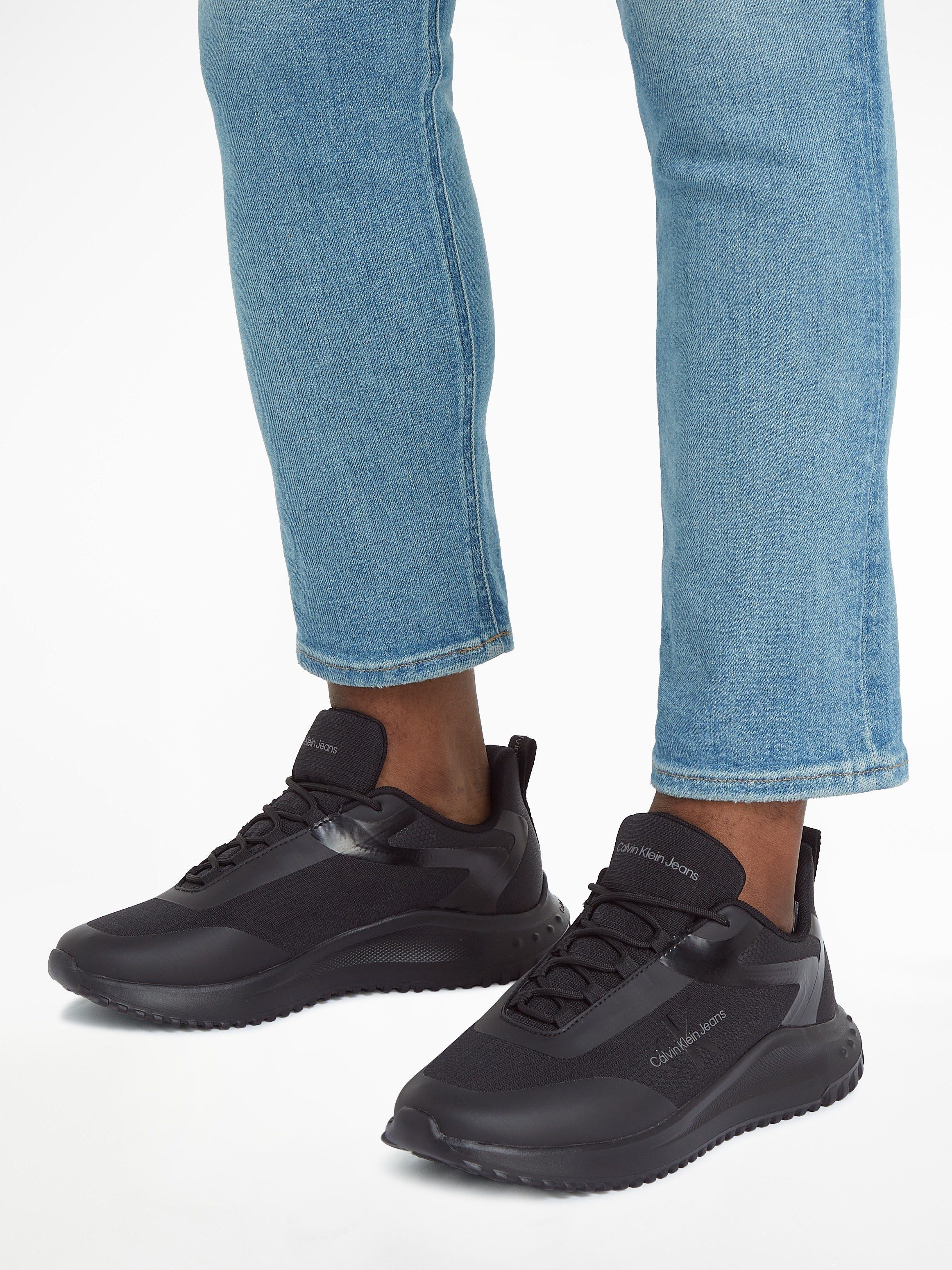 Calvin Klein Sneakers EVA RUNNER LOW LACE ML MIX met lichte profielzool, vrijetijdsschoen, lage schoen, veterschoen