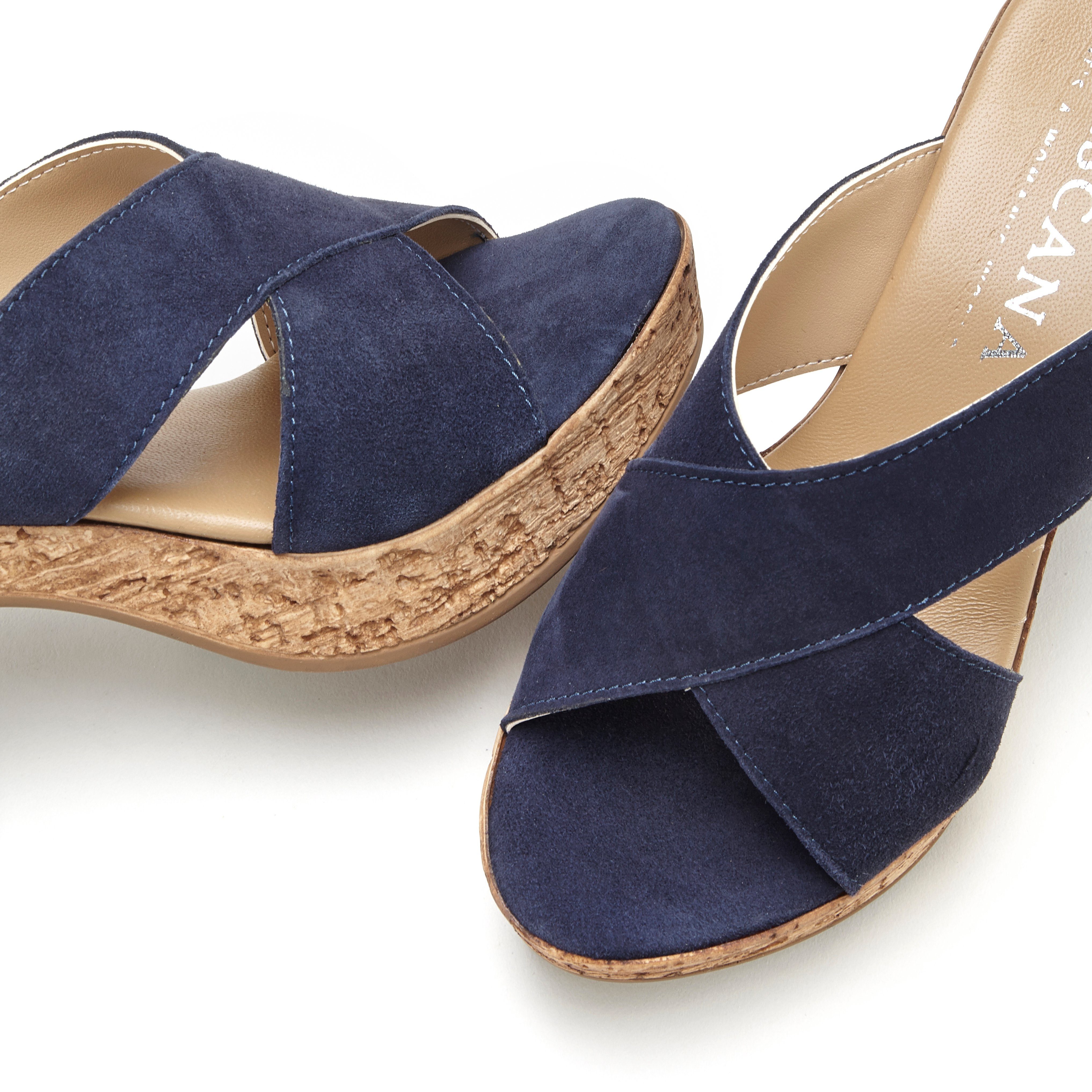 Lascana Slippers Mule, sandaal, open schoen van leer met blokhak