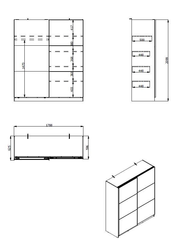 INOSIGN Zweefdeurkast Sierra kledingkast met spiegel linnenkast garderobe Topseller INCLUSIEF interne indeling, FSC®-gecertificeerd, OTTOs Choice
