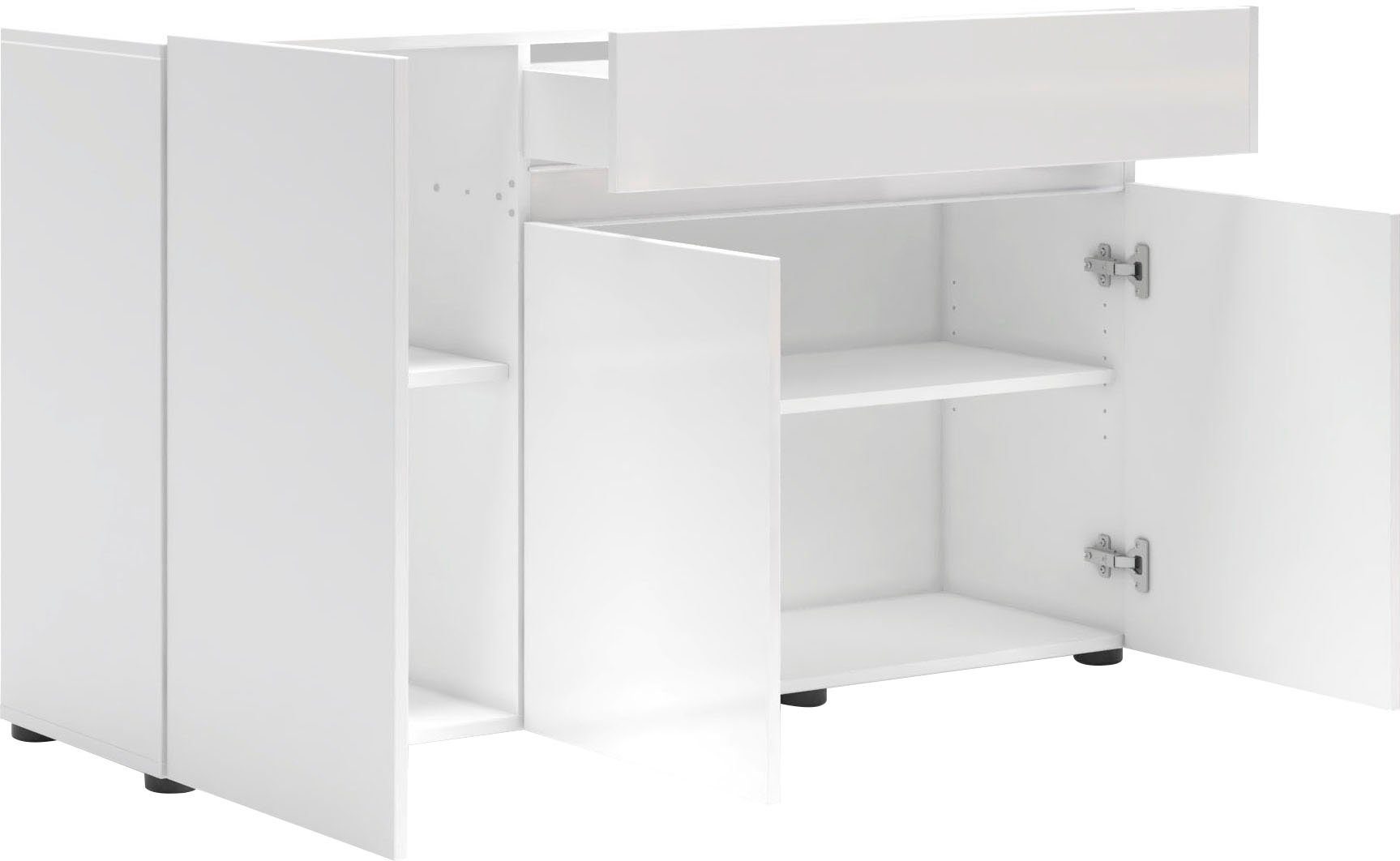 INOSIGN Dressoir Mister Dressoir, volledig hoogglans gelakt, B/H 135x80 cm