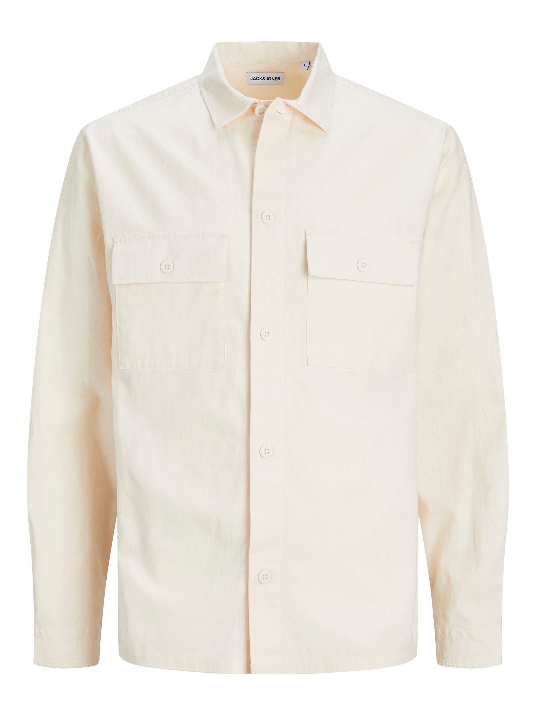 Jack & Jones Overhemd met lange mouwen JJEVENICE LINEN BLEND OVERSHIRT LS SN