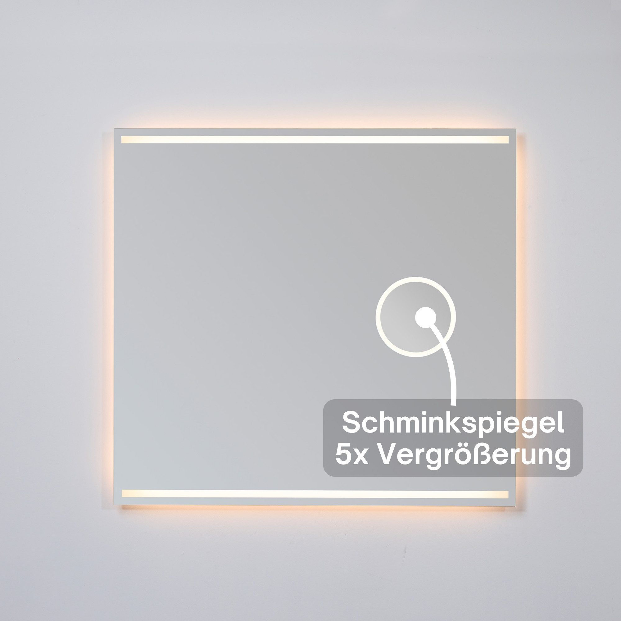 Loevschall Badspiegel Focus, spiegel met verlichting, geïntegreerde make-up spiegel
