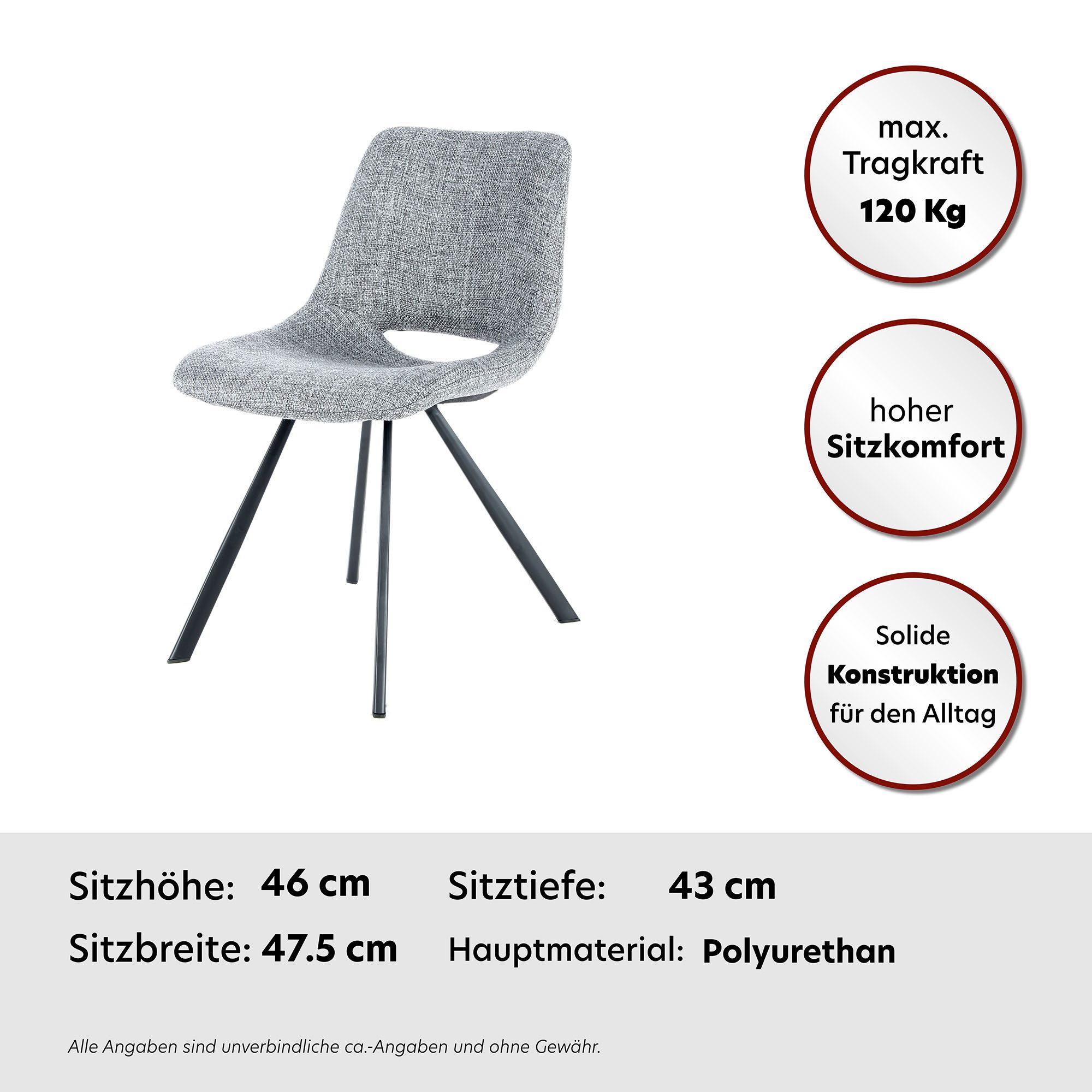 Kayoom Stoel Josephine 325 2-delige set, tijdloos ontwerp, met geometrische uitsparing onderhoudsvriendelijk, eenvoudig, zachte bekleding voor een aangenaam zitgevoel (set, 2 stuks)