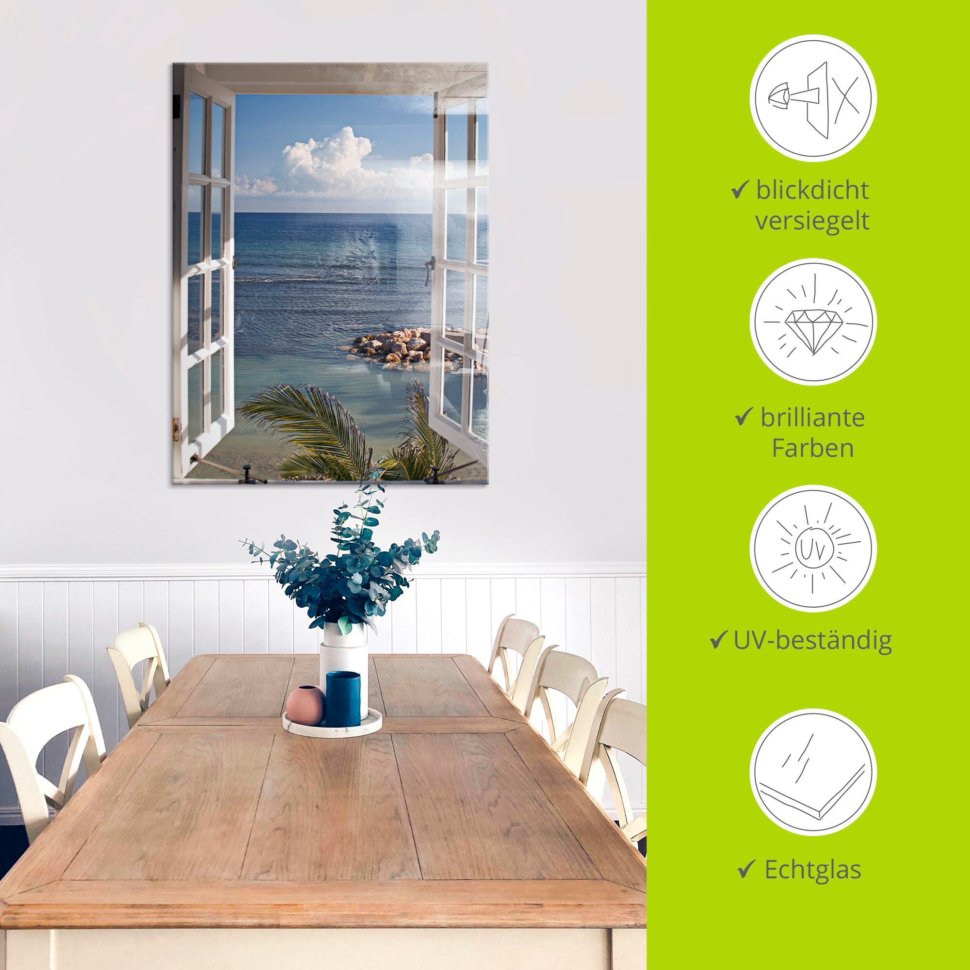 Artland Print op glas Uitzicht op het paradijs