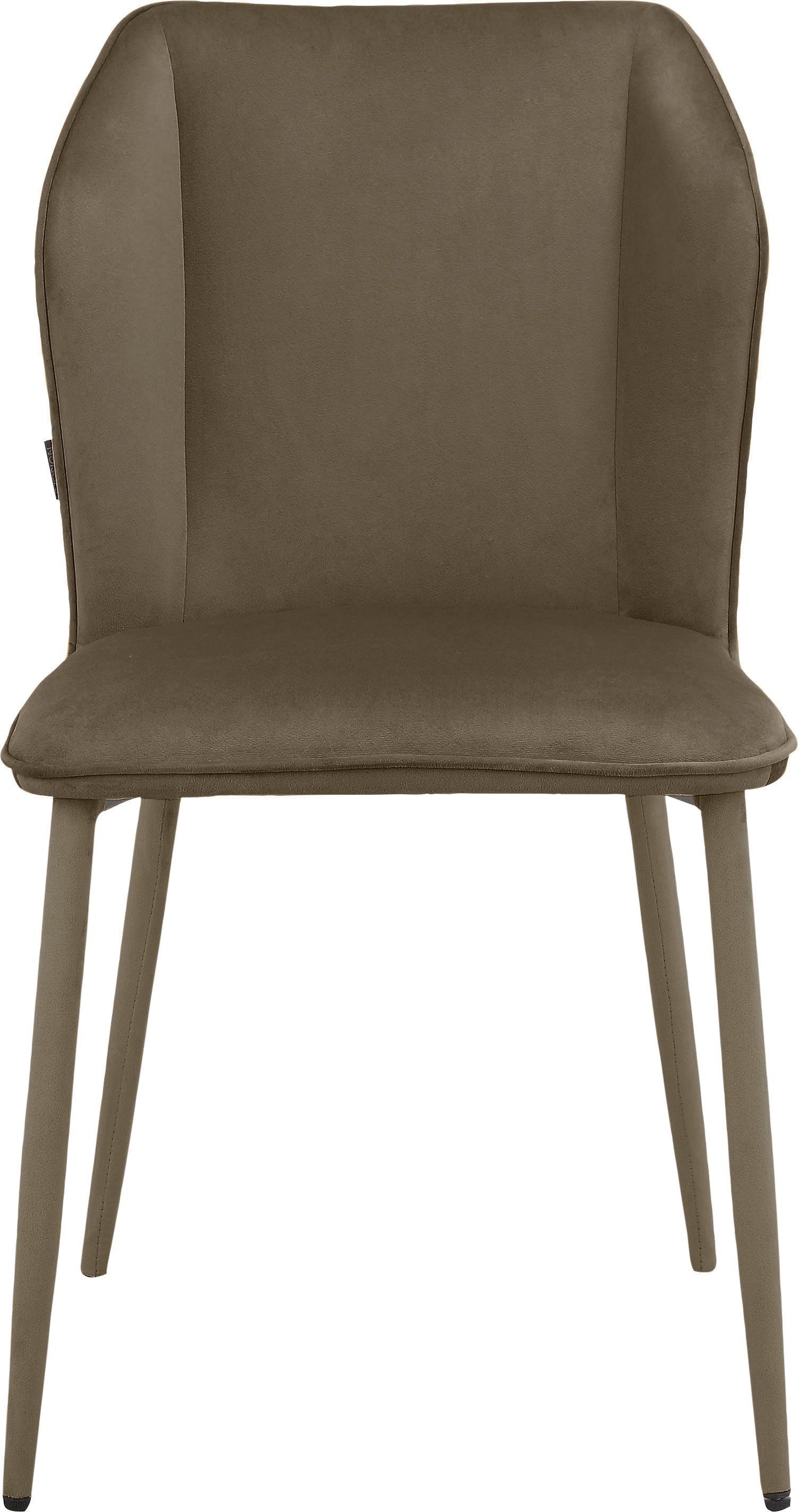 INOSIGN Eetkamerstoel Koa van veloursstof, met zacht verdikte zitting en rugleuning, zithoogte 49 cm (2 stuks)